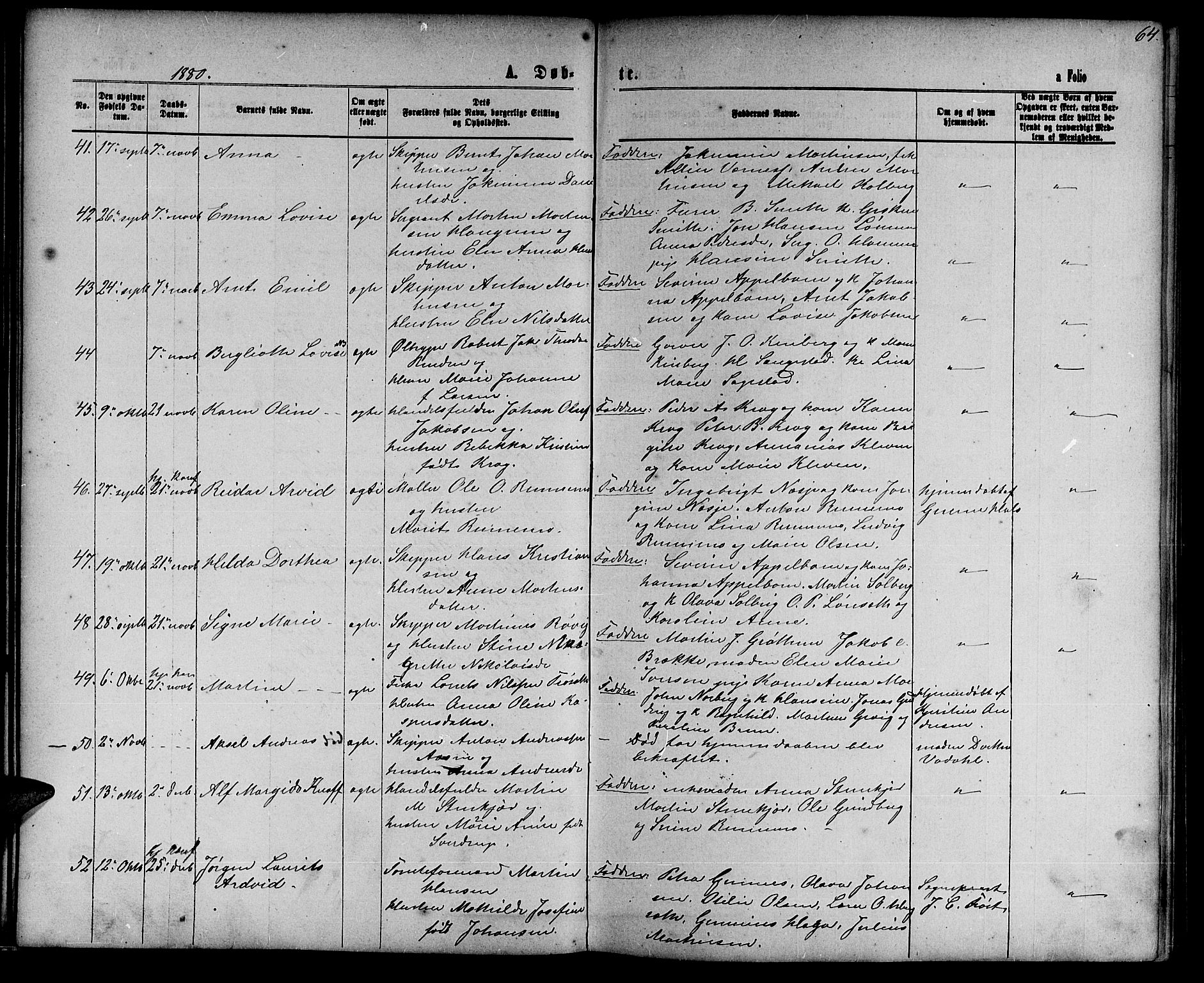 Ministerialprotokoller, klokkerbøker og fødselsregistre - Nord-Trøndelag, SAT/A-1458/739/L0373: Parish register (copy) no. 739C01, 1865-1882, p. 64