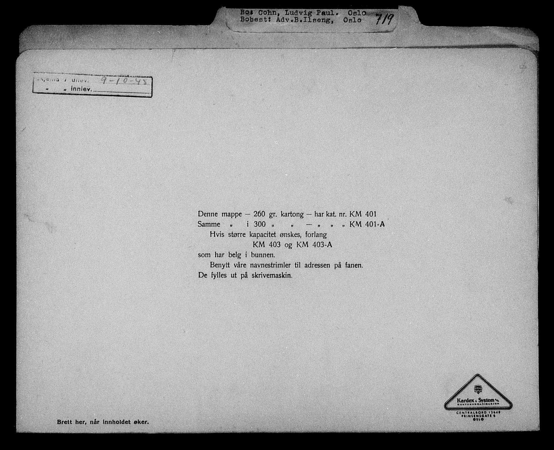 Justisdepartementet, Tilbakeføringskontoret for inndratte formuer, AV/RA-S-1564/H/Hc/Hcc/L0928: --, 1945-1947, p. 537