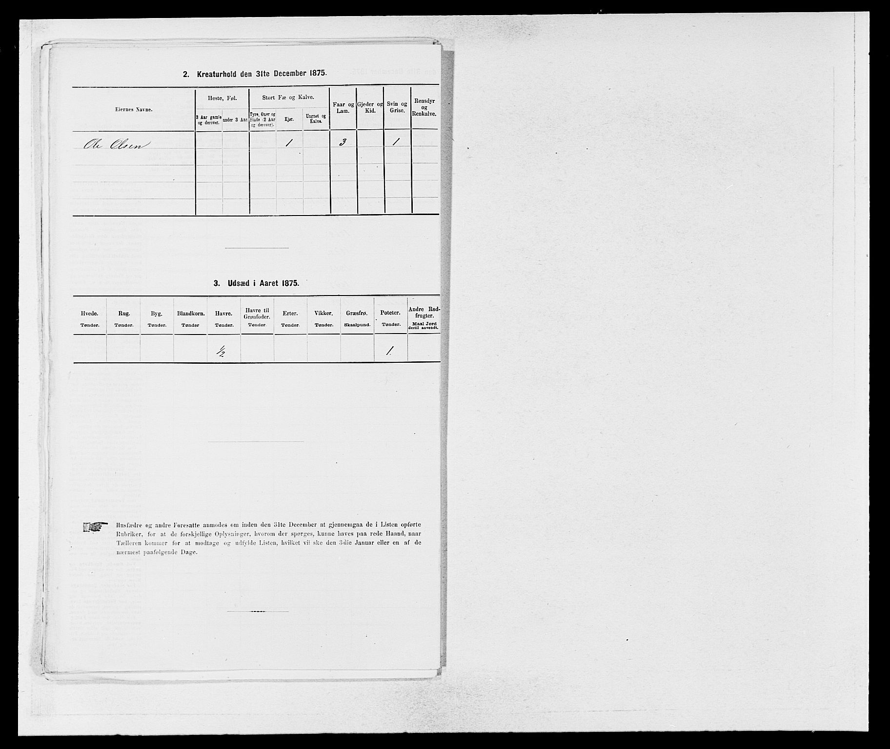 SAB, 1875 census for 1221P Stord, 1875, p. 537