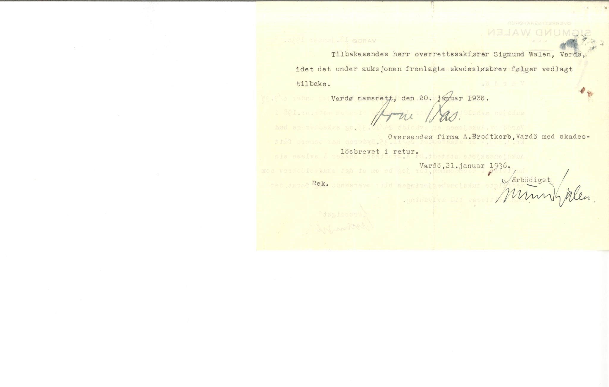Brodtkorb handel A/S, VAMU/A-0001/Q/Qb/L0002: Skjøter og grunnbrev i Vardø by, 1852-1949, p. 50