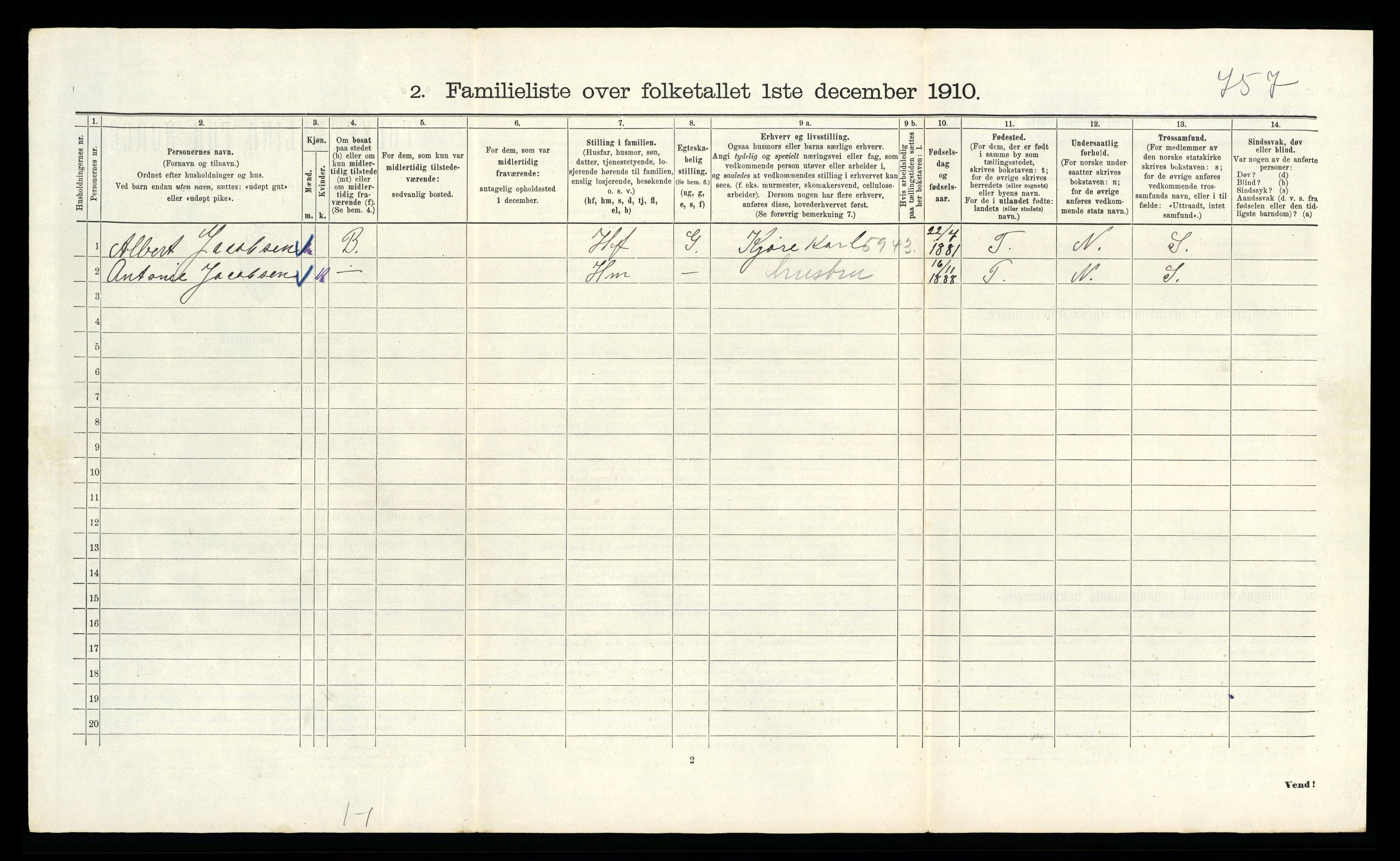 RA, 1910 census for Kristiania, 1910, p. 81570