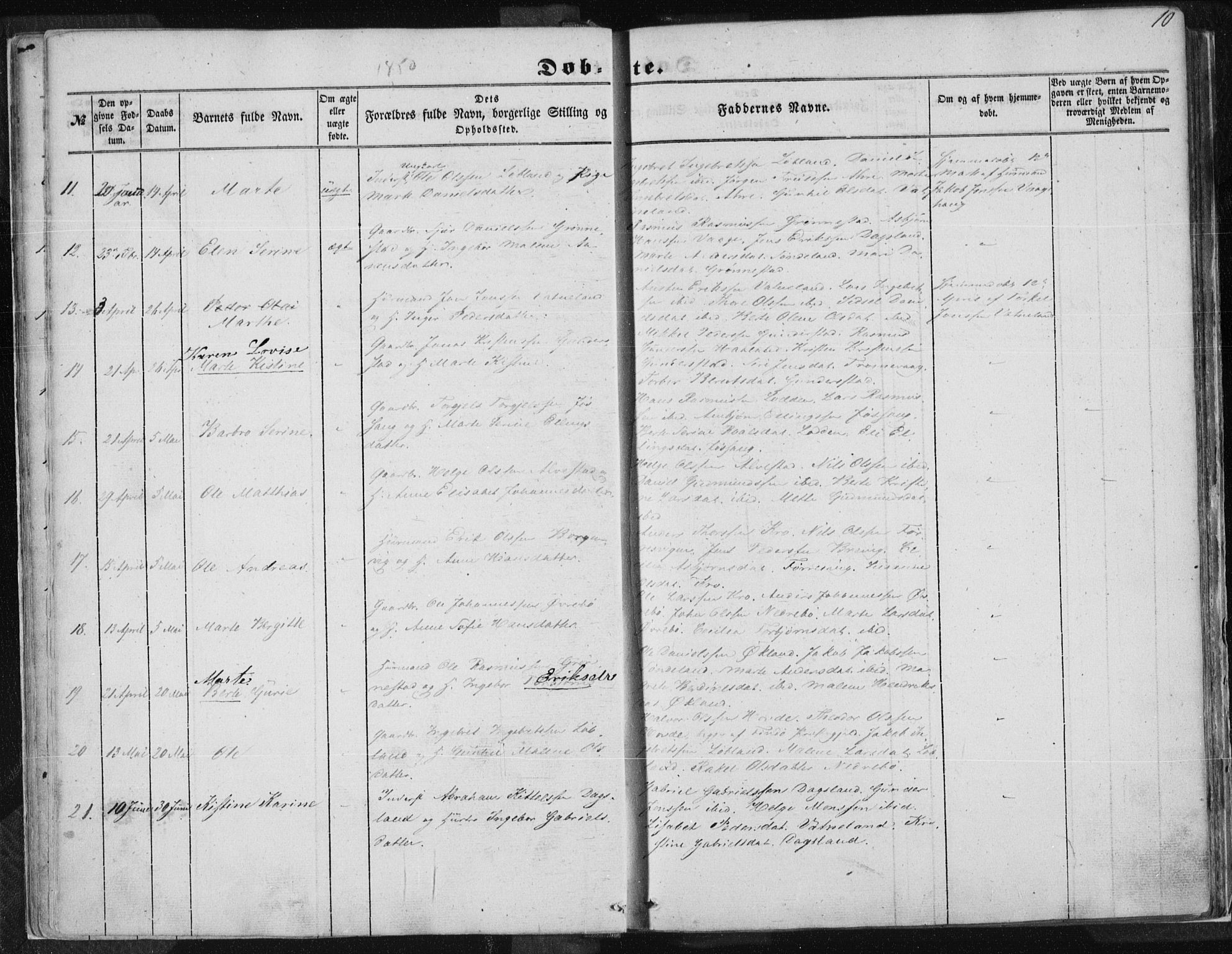 Tysvær sokneprestkontor, AV/SAST-A -101864/H/Ha/Haa/L0002: Parish register (official) no. A 2, 1847-1856, p. 10