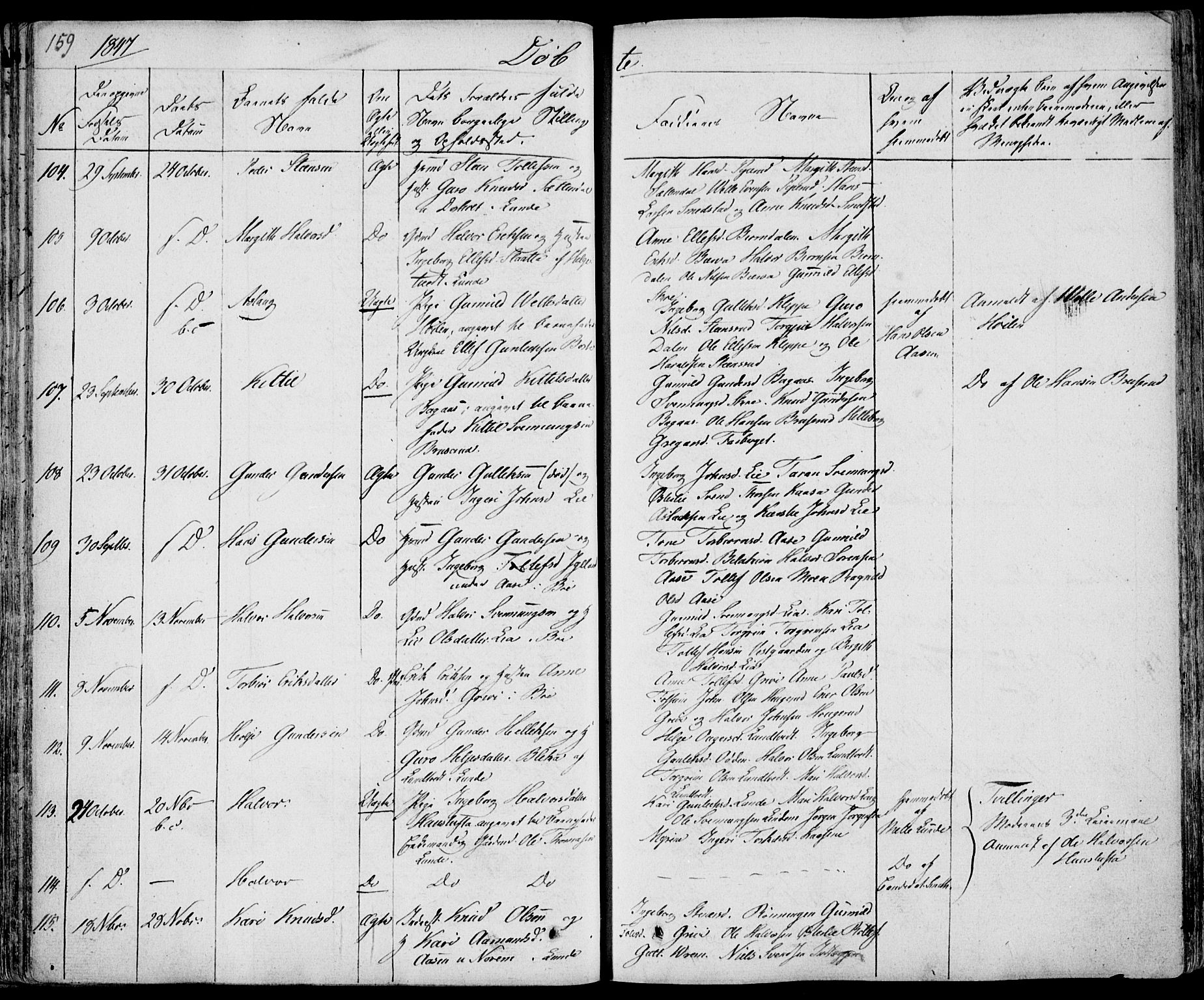 Bø kirkebøker, SAKO/A-257/F/Fa/L0007: Parish register (official) no. 7, 1831-1848, p. 159
