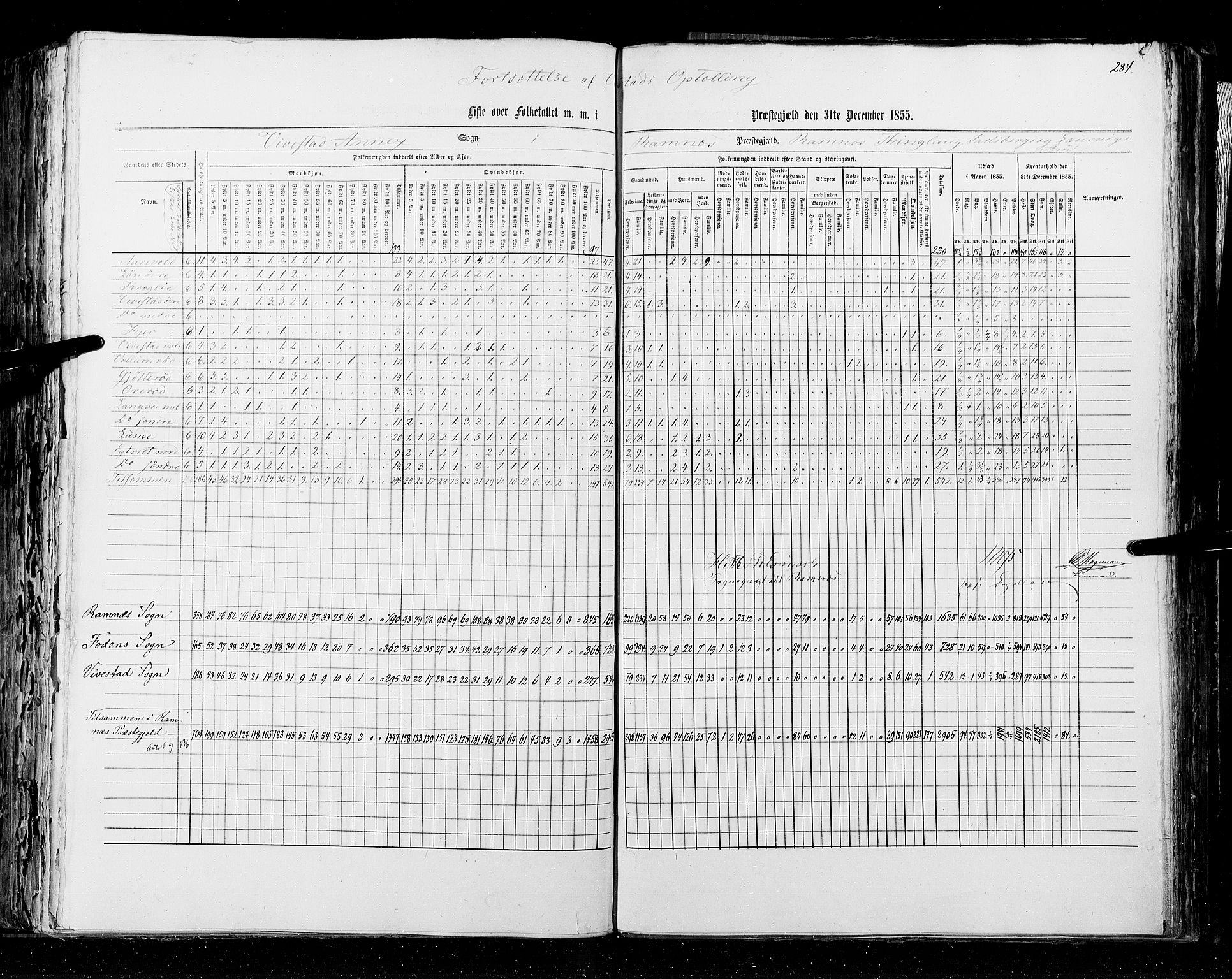 RA, Census 1855, vol. 2: Kristians amt, Buskerud amt og Jarlsberg og Larvik amt, 1855, p. 284