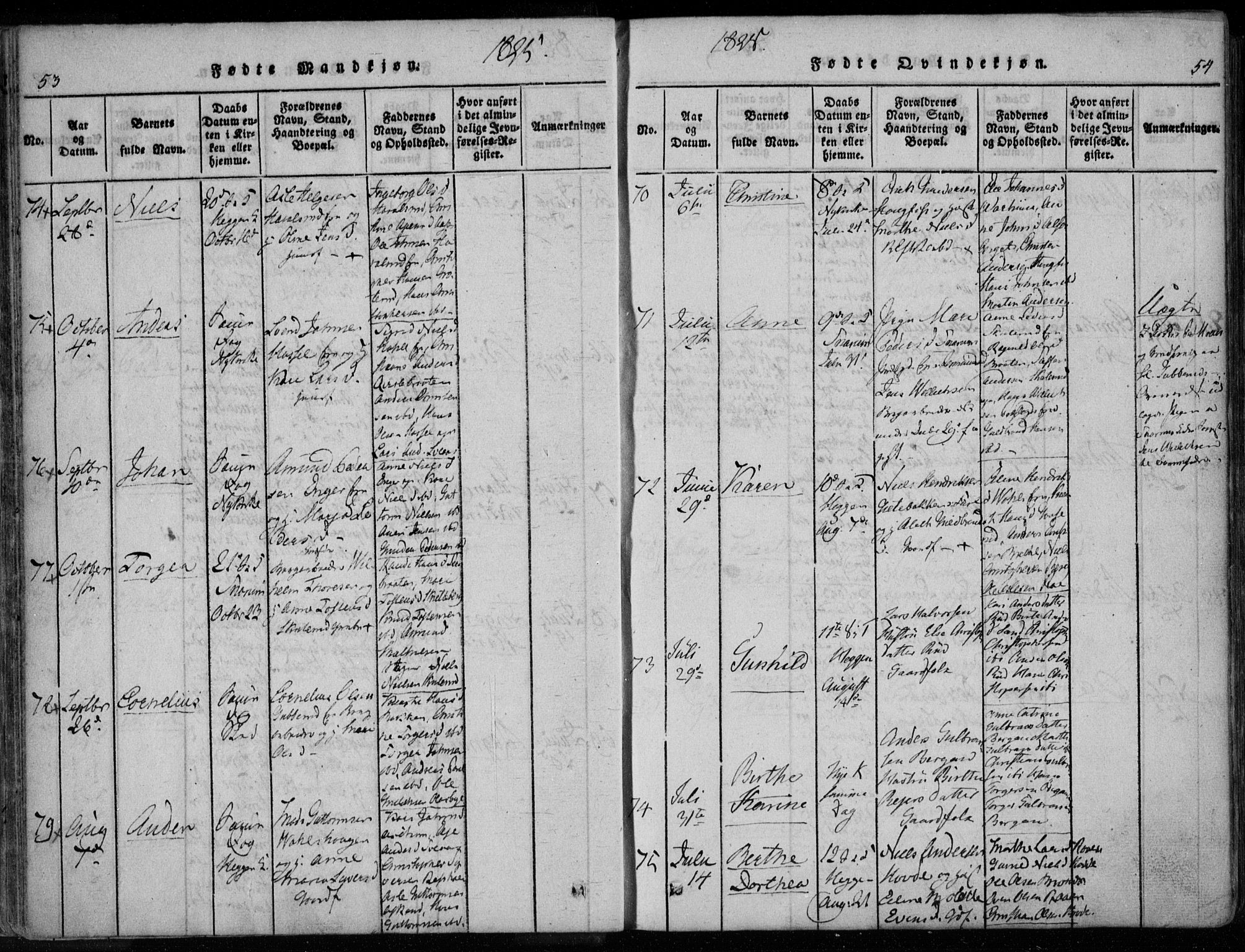 Modum kirkebøker, SAKO/A-234/F/Fa/L0005: Parish register (official) no. 5, 1824-1841, p. 53-54