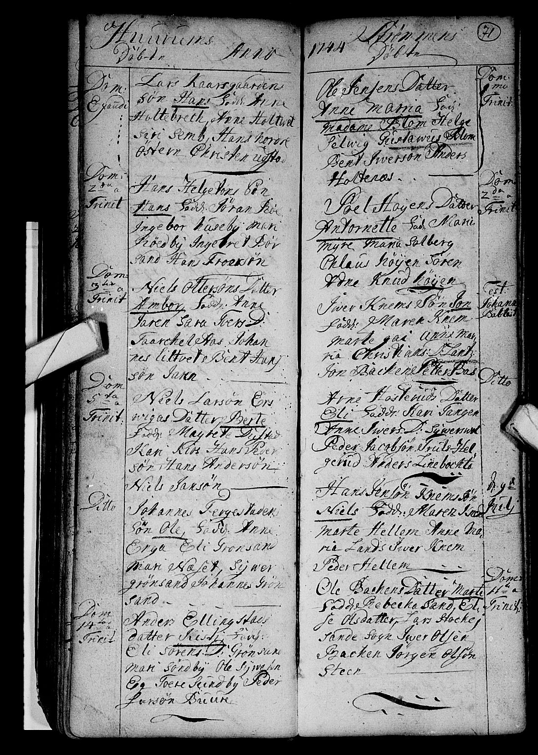 Hurum kirkebøker, AV/SAKO-A-229/F/Fa/L0002: Parish register (official) no. 2, 1733-1757, p. 71