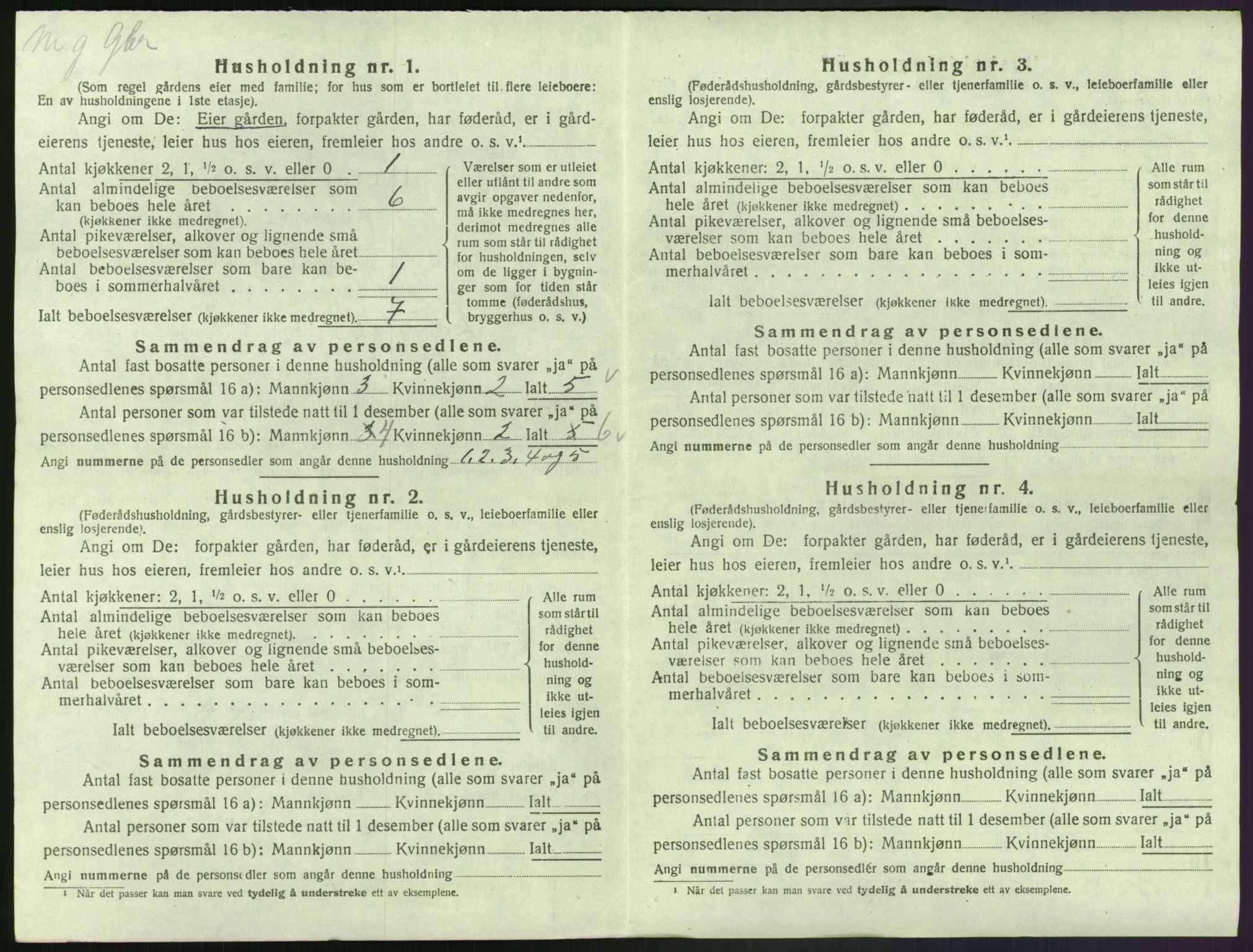 SAK, 1920 census for Laudal, 1920, p. 391