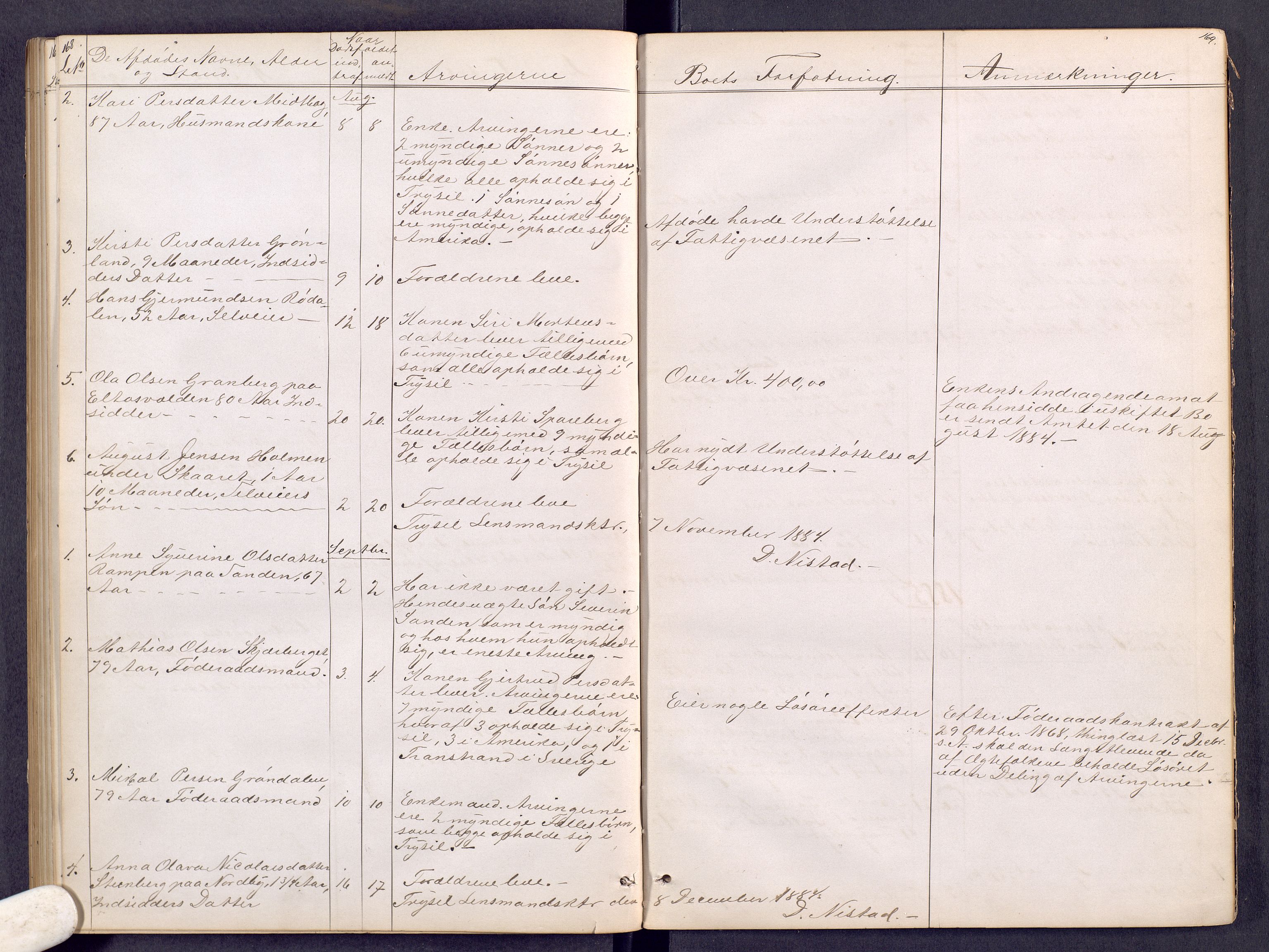 Sør-Østerdal sorenskriveri, AV/SAH-TING-018/J/Jg/L0007: Dødsfallsjournal, 1870-1886, p. 168-169