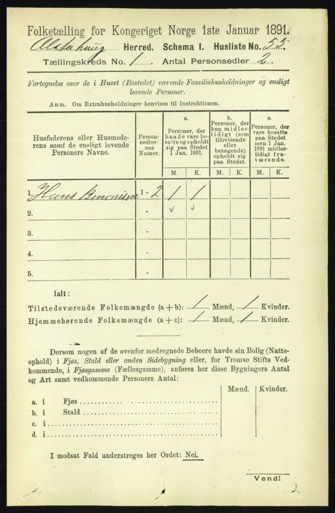 RA, 1891 census for 1820 Alstahaug, 1891, p. 90
