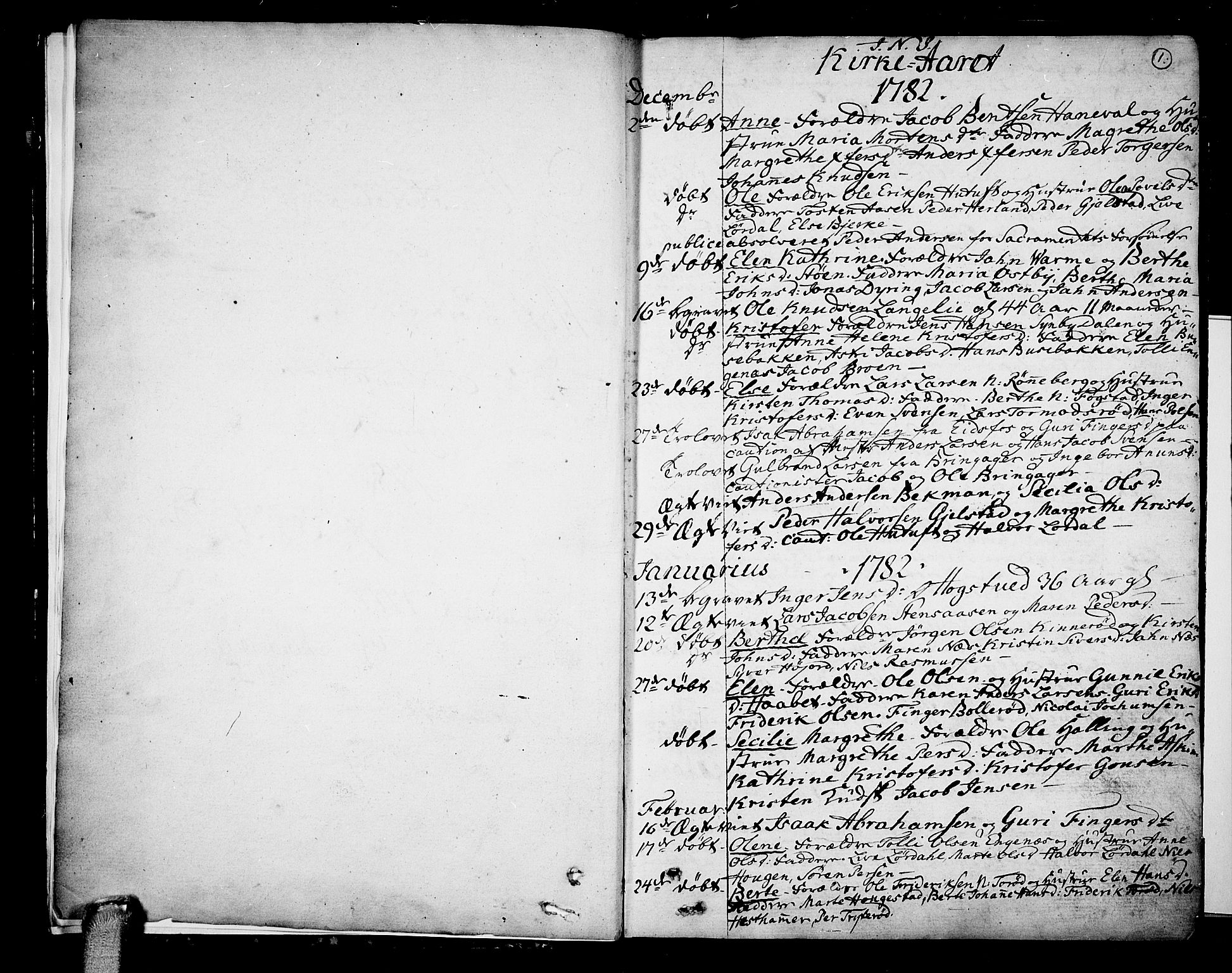 Hof kirkebøker, SAKO/A-64/F/Fa/L0003: Parish register (official) no. I 3, 1782-1814, p. 0-1