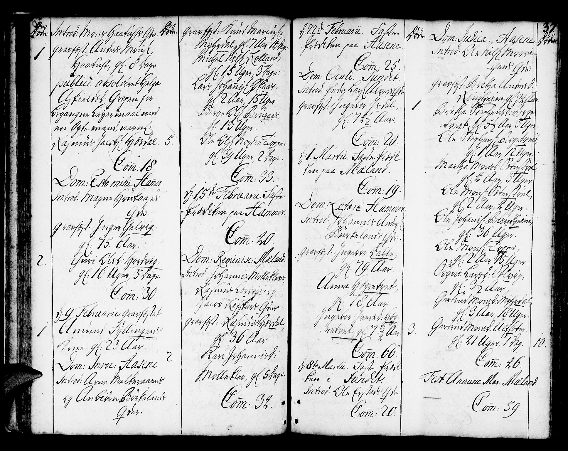 Hamre sokneprestembete, AV/SAB-A-75501/H/Ha/Haa/Haaa/L0006: Parish register (official) no. A 6, 1750-1761, p. 37