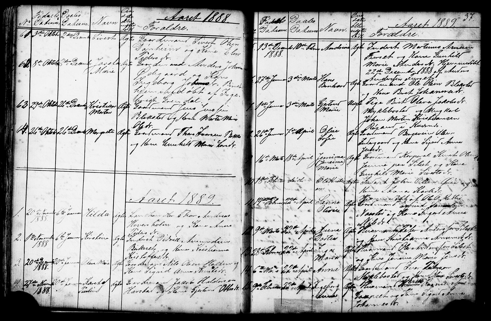 Ministerialprotokoller, klokkerbøker og fødselsregistre - Møre og Romsdal, AV/SAT-A-1454/584/L0969: Parish register (copy) no. 584C02, 1877-1911, p. 37