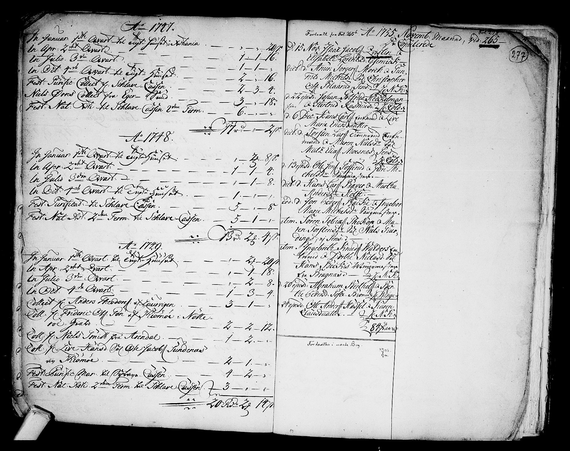 Kongsberg kirkebøker, SAKO/A-22/F/Fa/L0003: Parish register (official) no. I 3, 1744-1755, p. 277