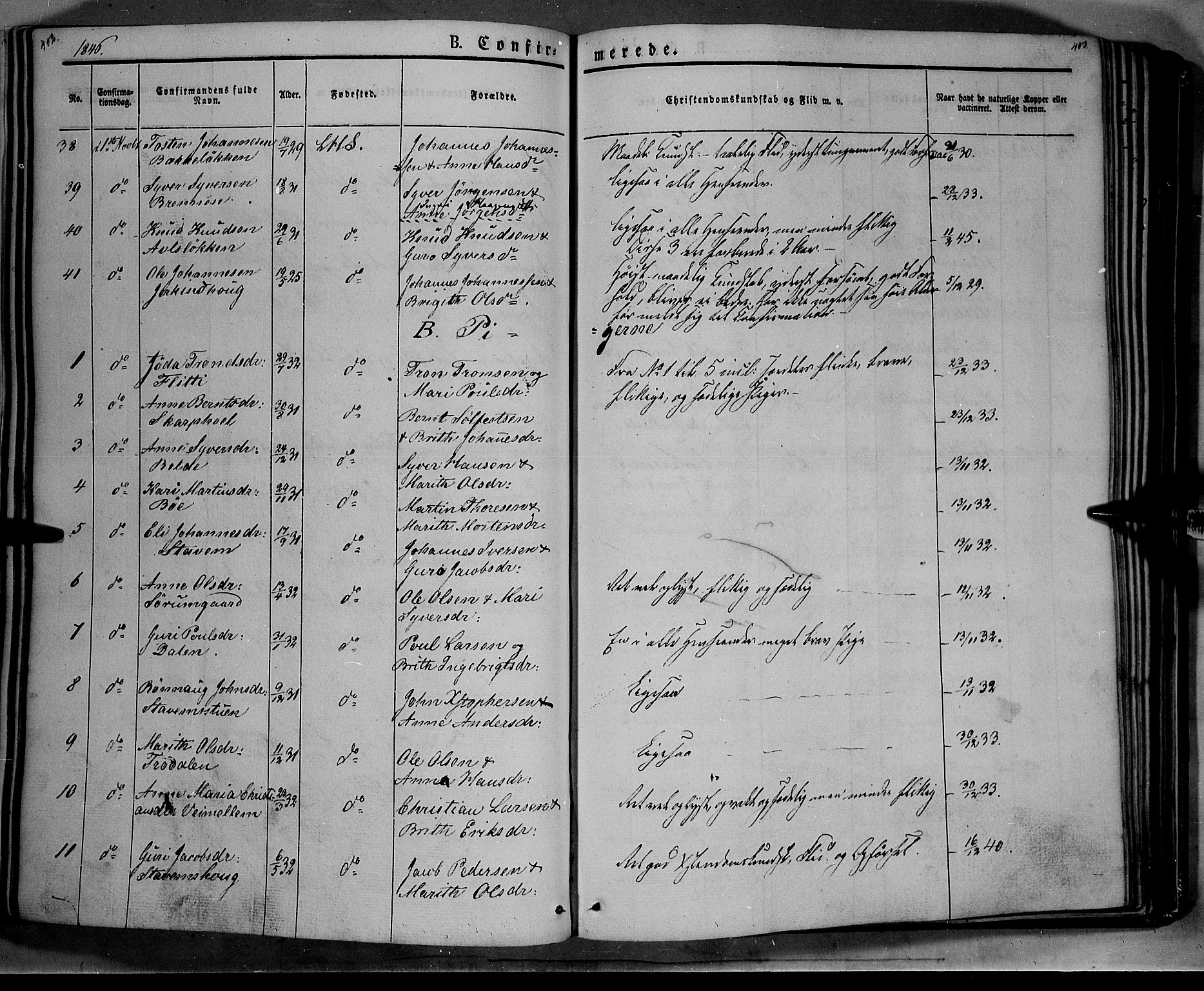 Lesja prestekontor, SAH/PREST-068/H/Ha/Haa/L0006: Parish register (official) no. 6A, 1843-1854, p. 402-403