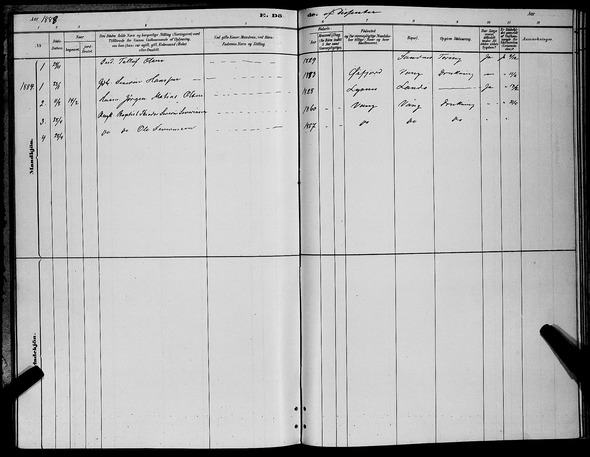 Lenvik sokneprestembete, SATØ/S-1310/H/Ha/Hab/L0006klokker: Parish register (copy) no. 6, 1881-1889