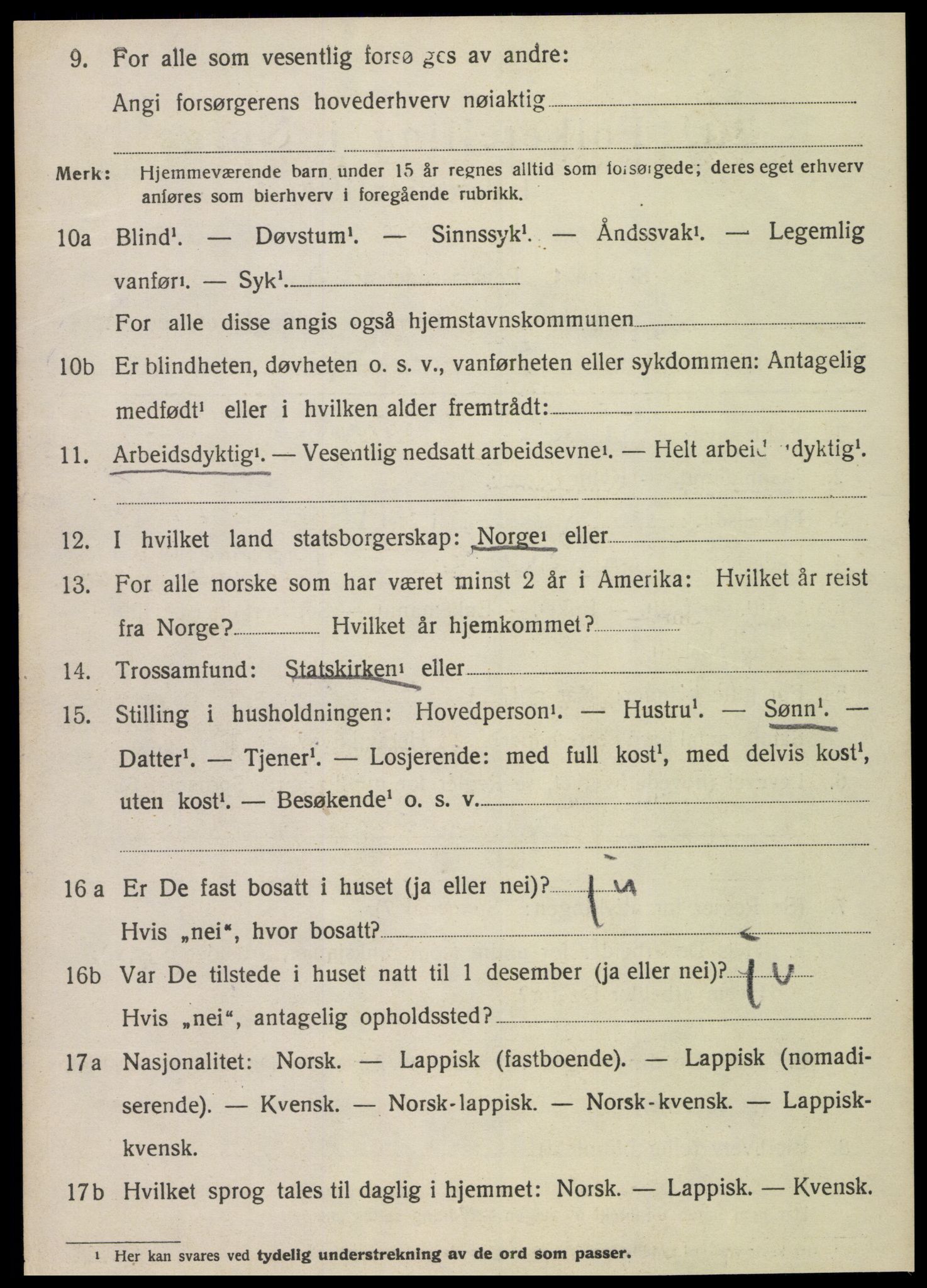 SAT, 1920 census for Sparbu, 1920, p. 6788