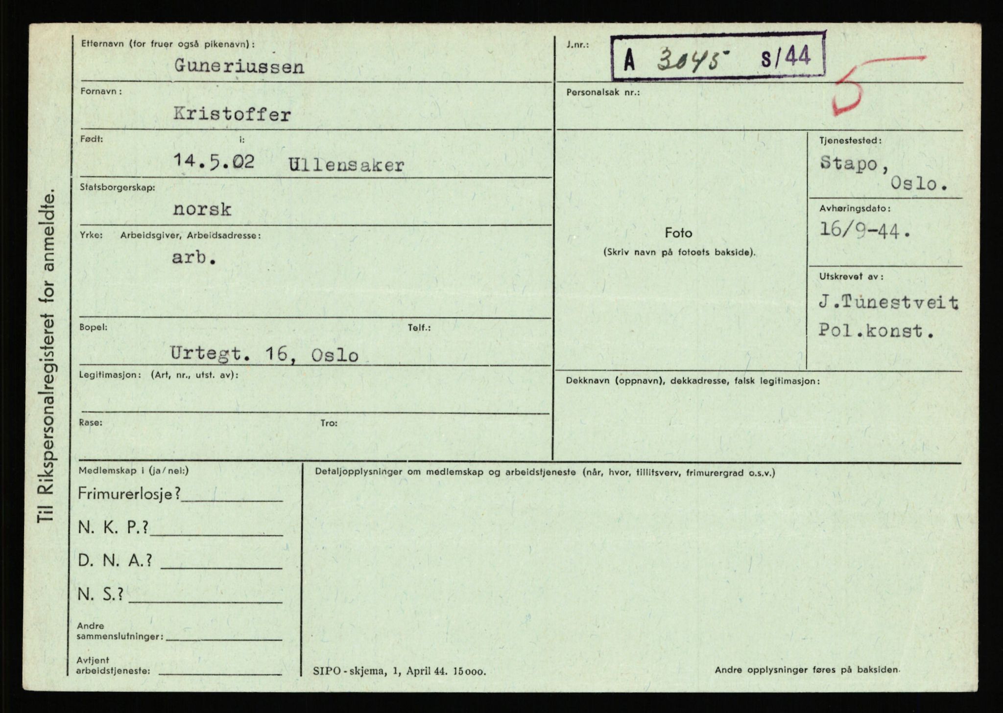 Statspolitiet - Hovedkontoret / Osloavdelingen, AV/RA-S-1329/C/Ca/L0005: Furali - Hamula, 1943-1945, p. 2871
