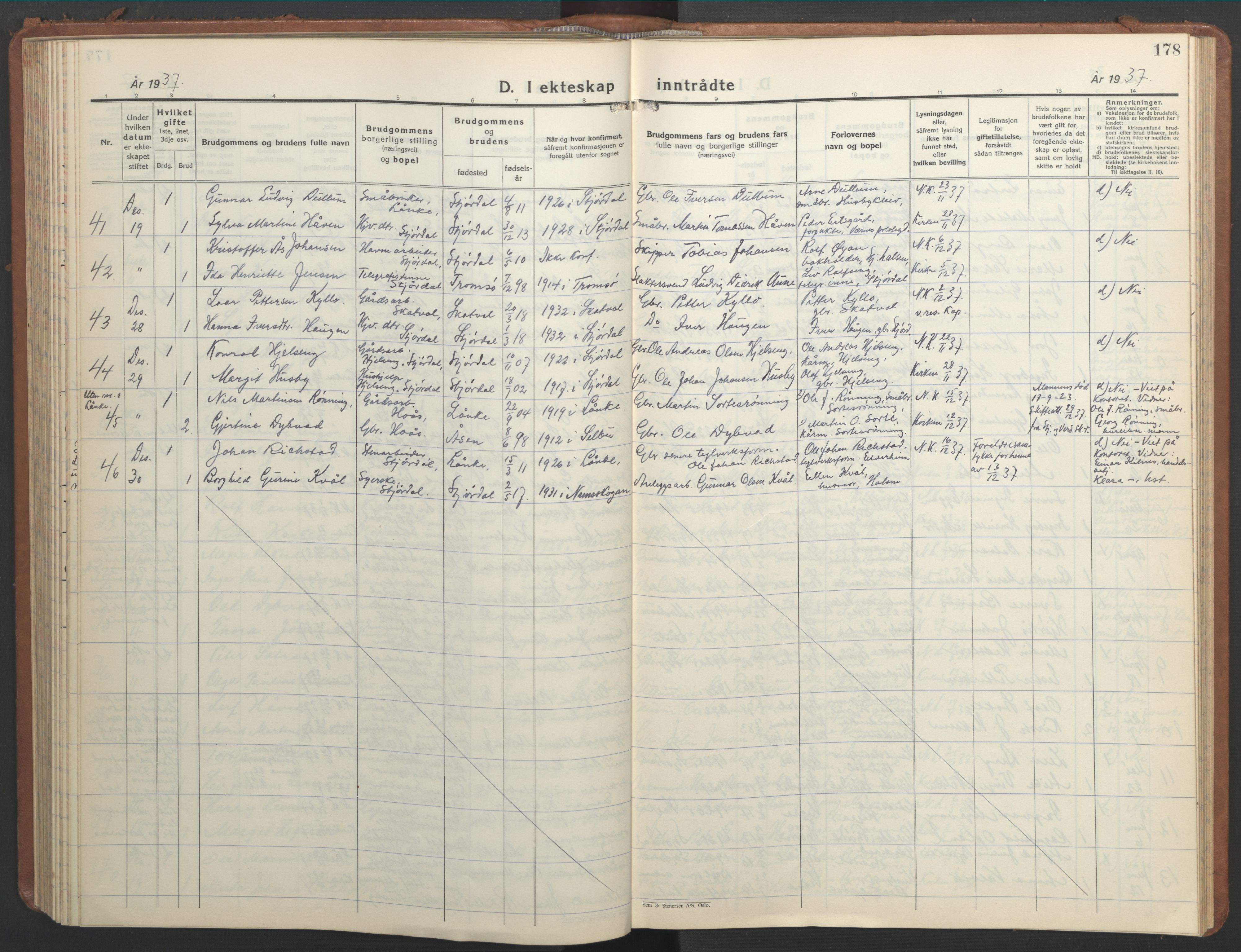 Ministerialprotokoller, klokkerbøker og fødselsregistre - Nord-Trøndelag, AV/SAT-A-1458/709/L0089: Parish register (copy) no. 709C03, 1935-1948, p. 178