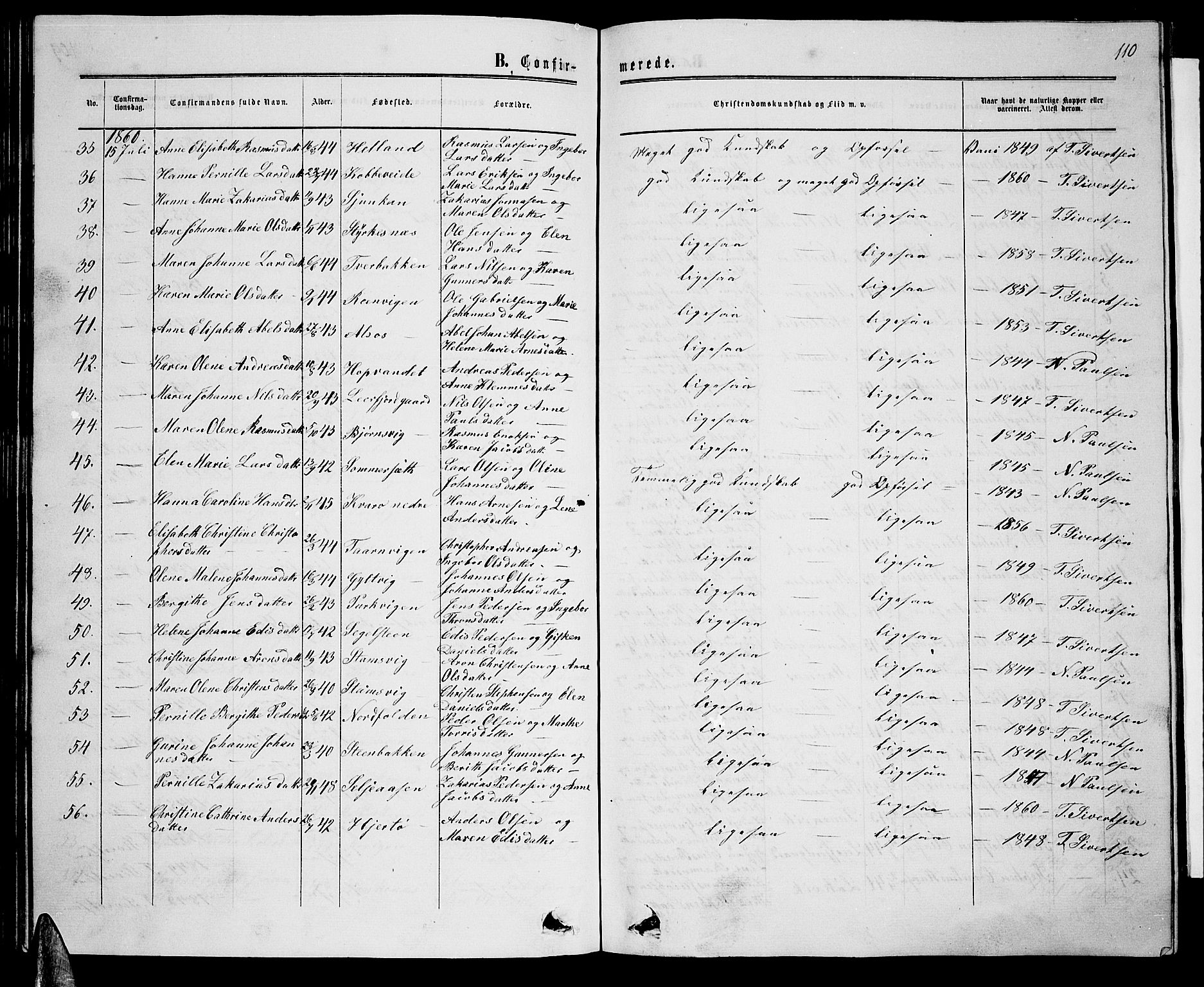 Ministerialprotokoller, klokkerbøker og fødselsregistre - Nordland, AV/SAT-A-1459/853/L0775: Parish register (copy) no. 853C03, 1859-1877, p. 110