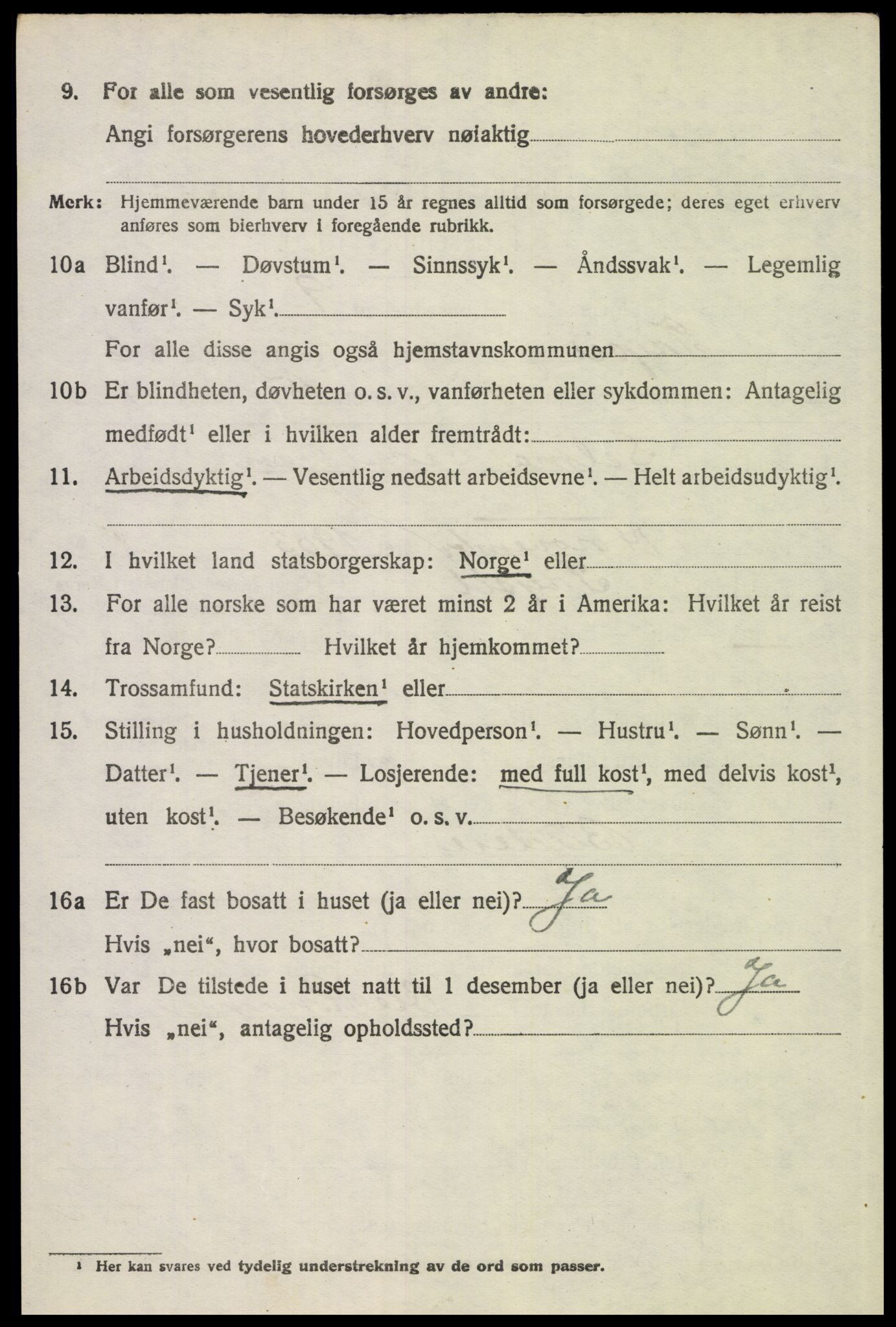 SAH, 1920 census for Trysil, 1920, p. 4546