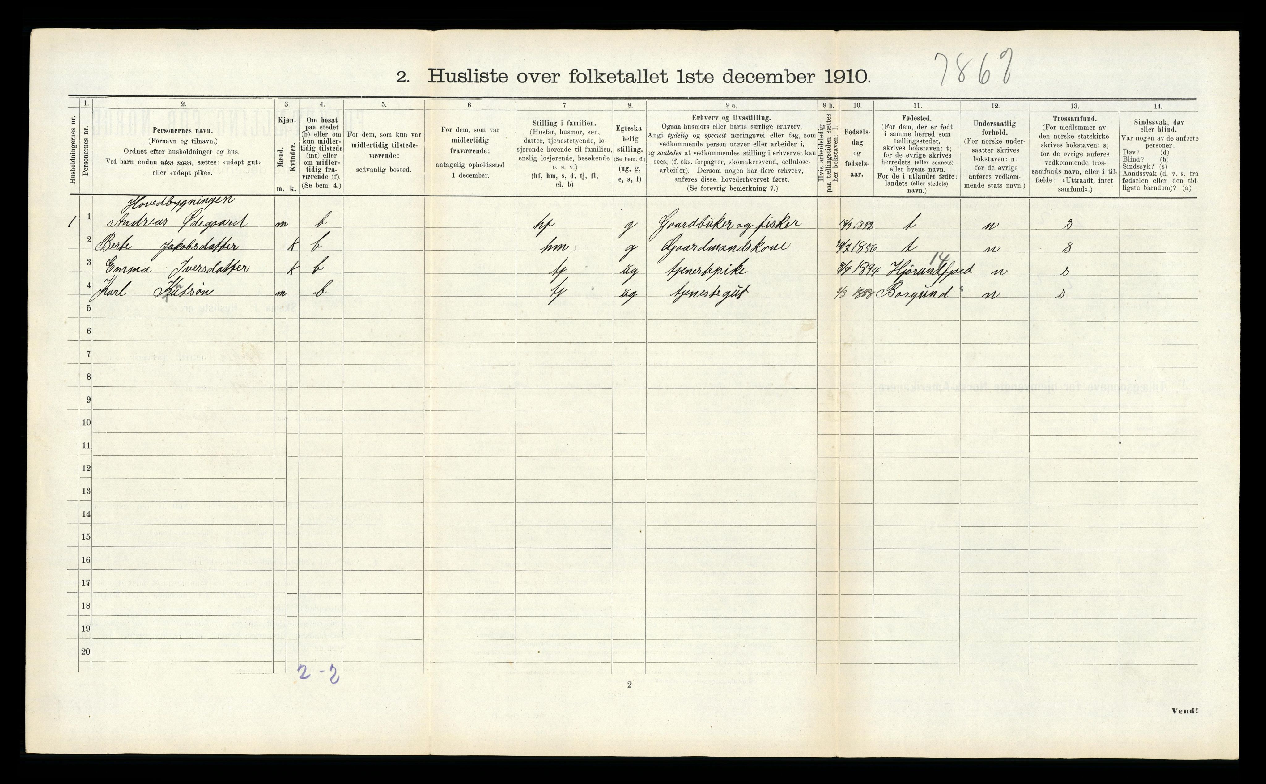 RA, 1910 census for Ulstein, 1910, p. 995