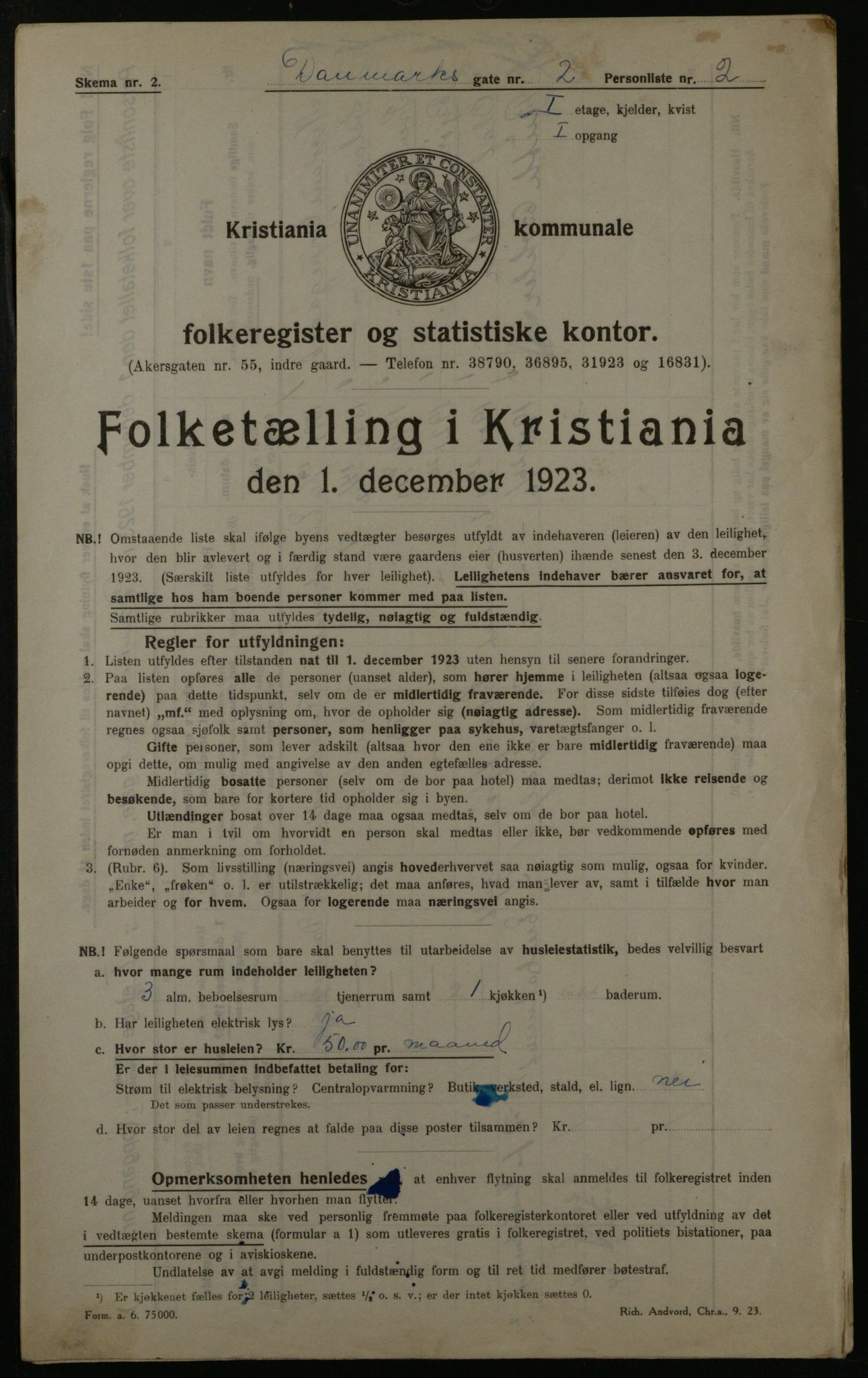 OBA, Municipal Census 1923 for Kristiania, 1923, p. 16385