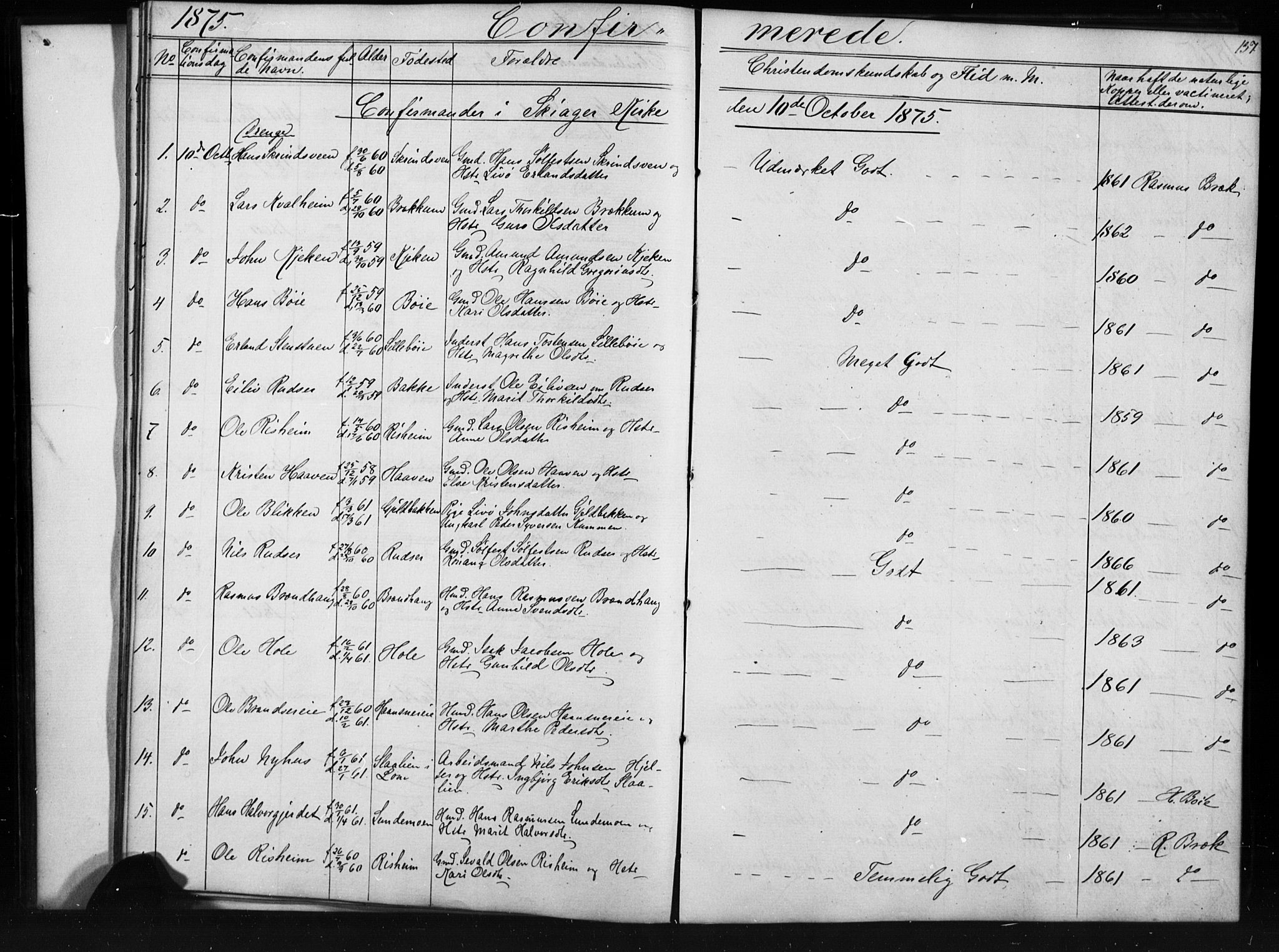 Skjåk prestekontor, SAH/PREST-072/H/Ha/Hab/L0001: Parish register (copy) no. 1, 1865-1893, p. 137