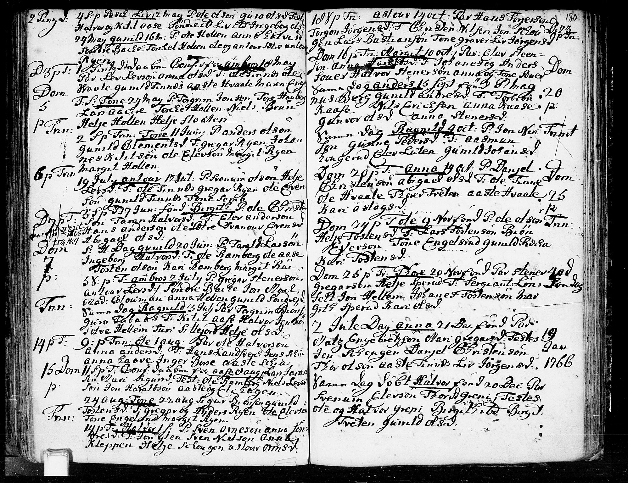 Heddal kirkebøker, SAKO/A-268/F/Fa/L0003: Parish register (official) no. I 3, 1723-1783, p. 180