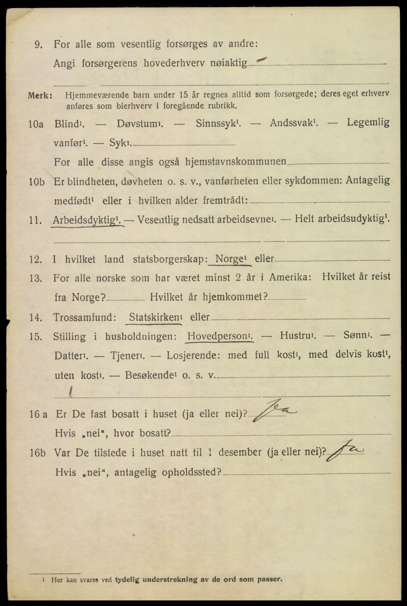 SAH, 1920 census for Lesja, 1920, p. 1047