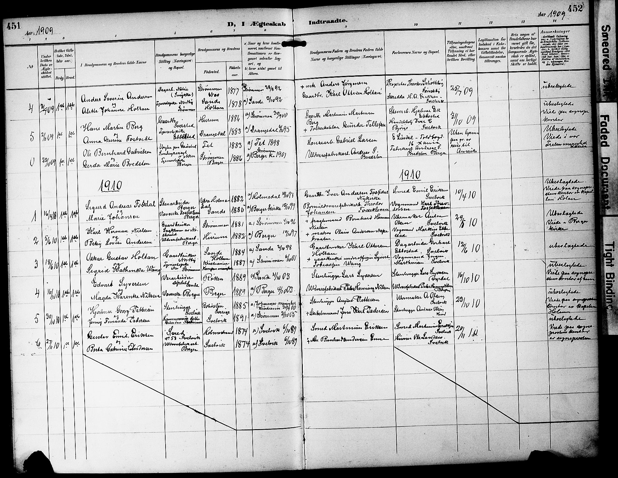 Strømm kirkebøker, AV/SAKO-A-322/G/Ga/L0004: Parish register (copy) no. I 4, 1897-1927, p. 451-452