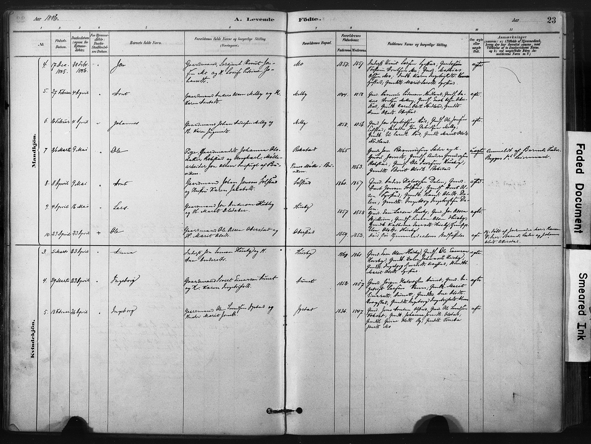 Ministerialprotokoller, klokkerbøker og fødselsregistre - Sør-Trøndelag, SAT/A-1456/667/L0795: Parish register (official) no. 667A03, 1879-1907, p. 23