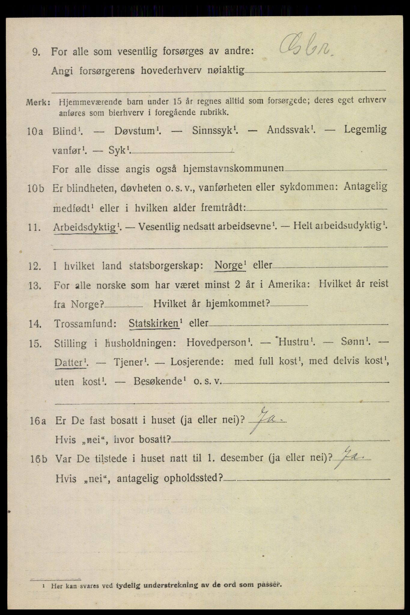 SAH, 1920 census for Vardal, 1920, p. 2850