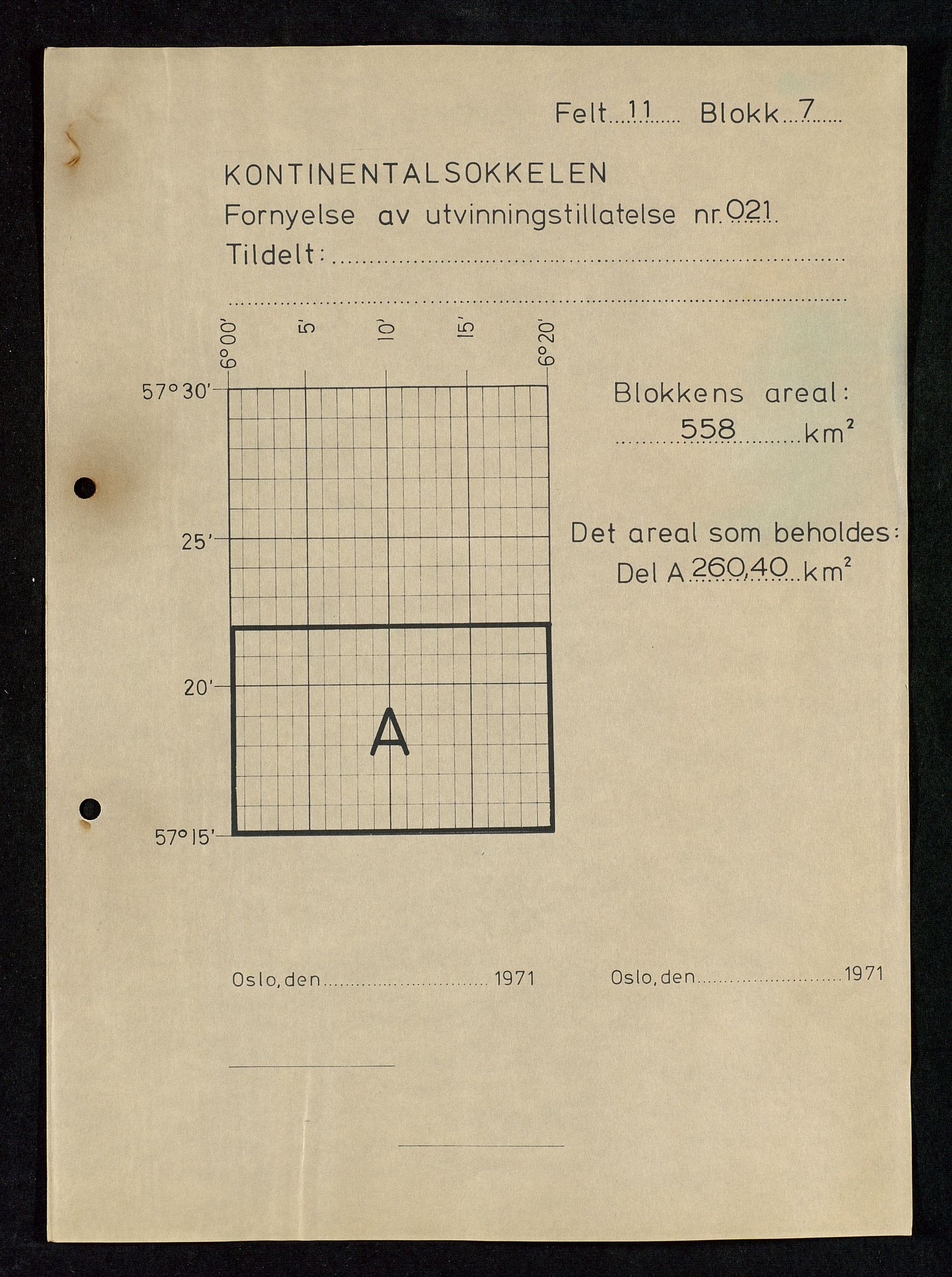 Industridepartementet, Oljekontoret, AV/SAST-A-101348/Da/L0004: Arkivnøkkel 711 - 712 Utvinningstillatelser, 1970-1971, p. 244