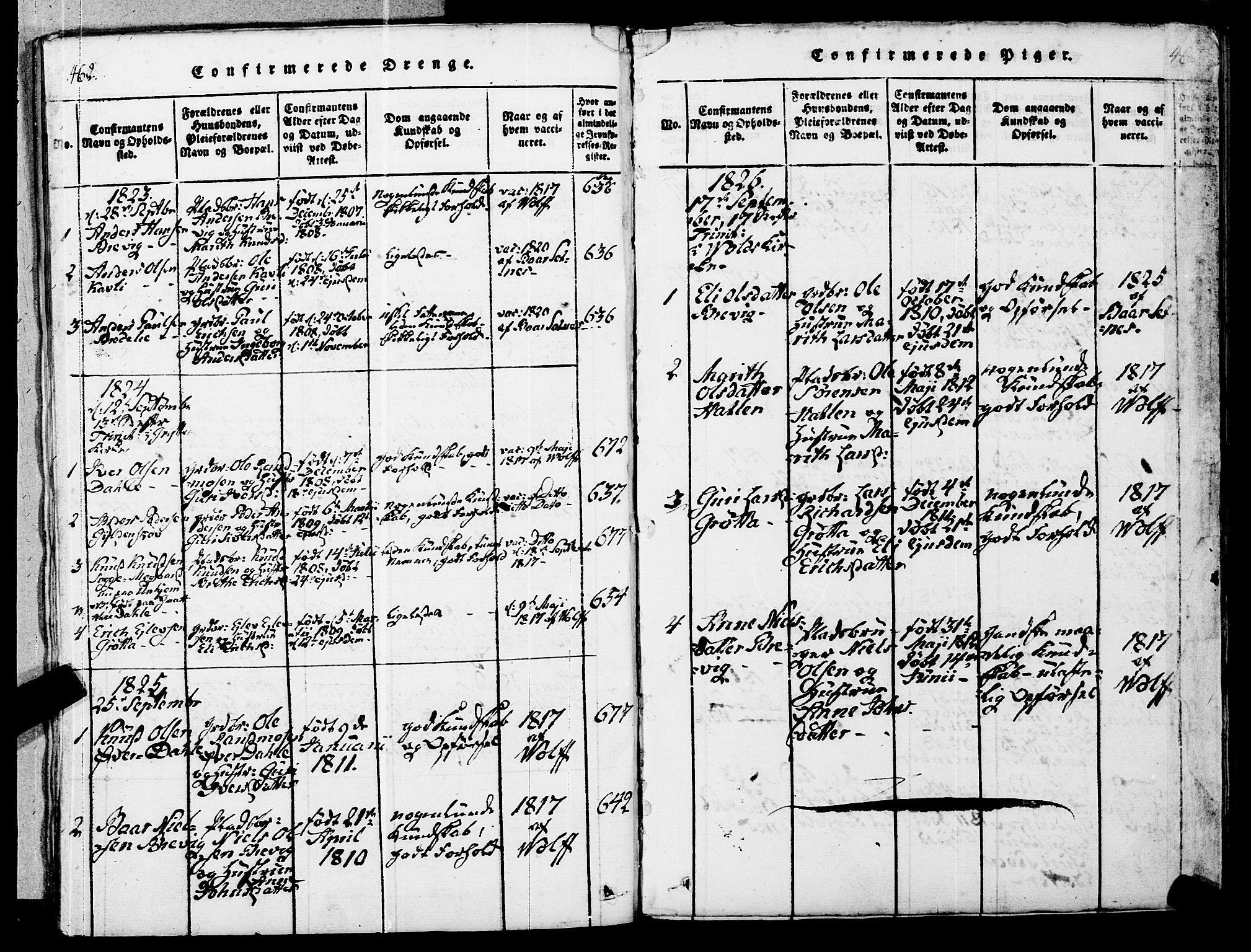 Ministerialprotokoller, klokkerbøker og fødselsregistre - Møre og Romsdal, SAT/A-1454/545/L0585: Parish register (official) no. 545A01, 1818-1853, p. 462-463