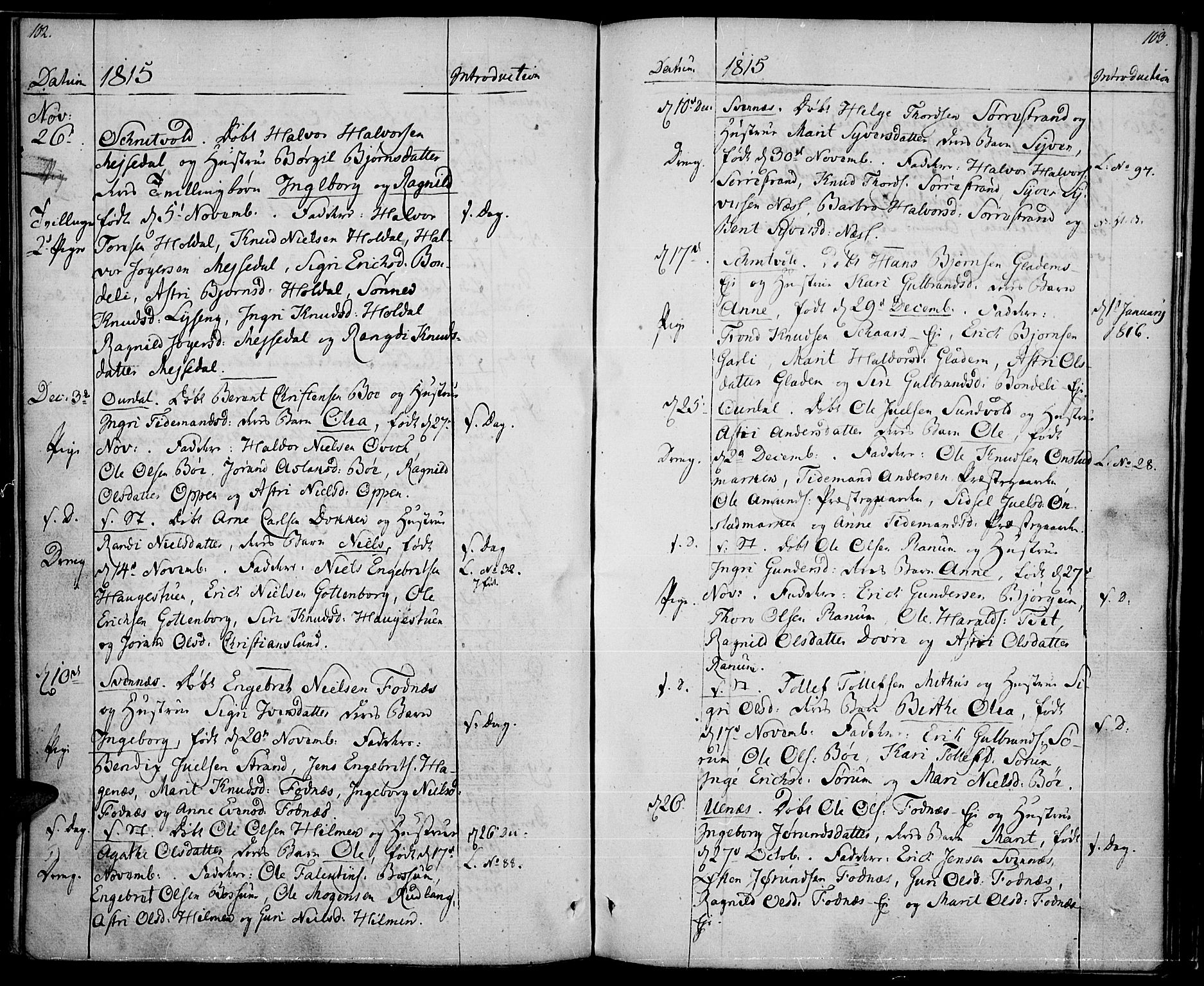 Nord-Aurdal prestekontor, SAH/PREST-132/H/Ha/Haa/L0001: Parish register (official) no. 1, 1808-1815, p. 102-103