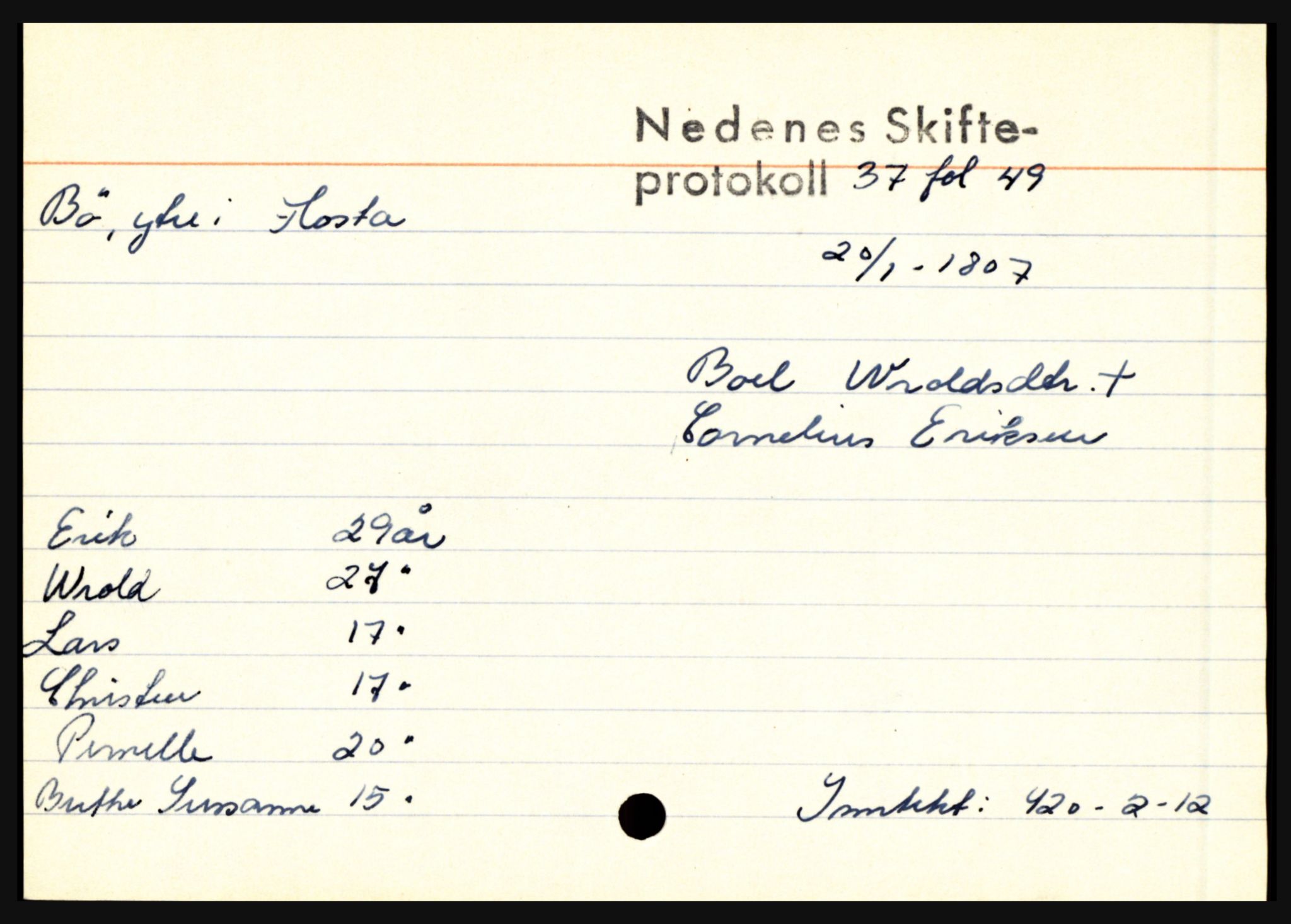 Nedenes sorenskriveri før 1824, AV/SAK-1221-0007/H, p. 4755