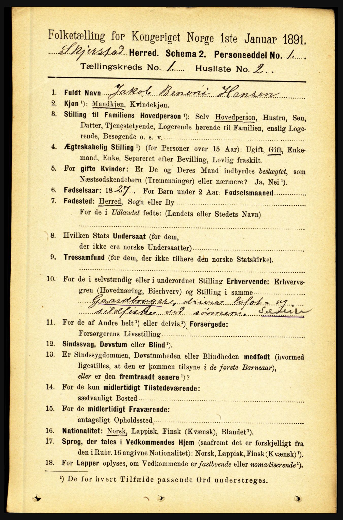 RA, 1891 census for 1842 Skjerstad, 1891, p. 74