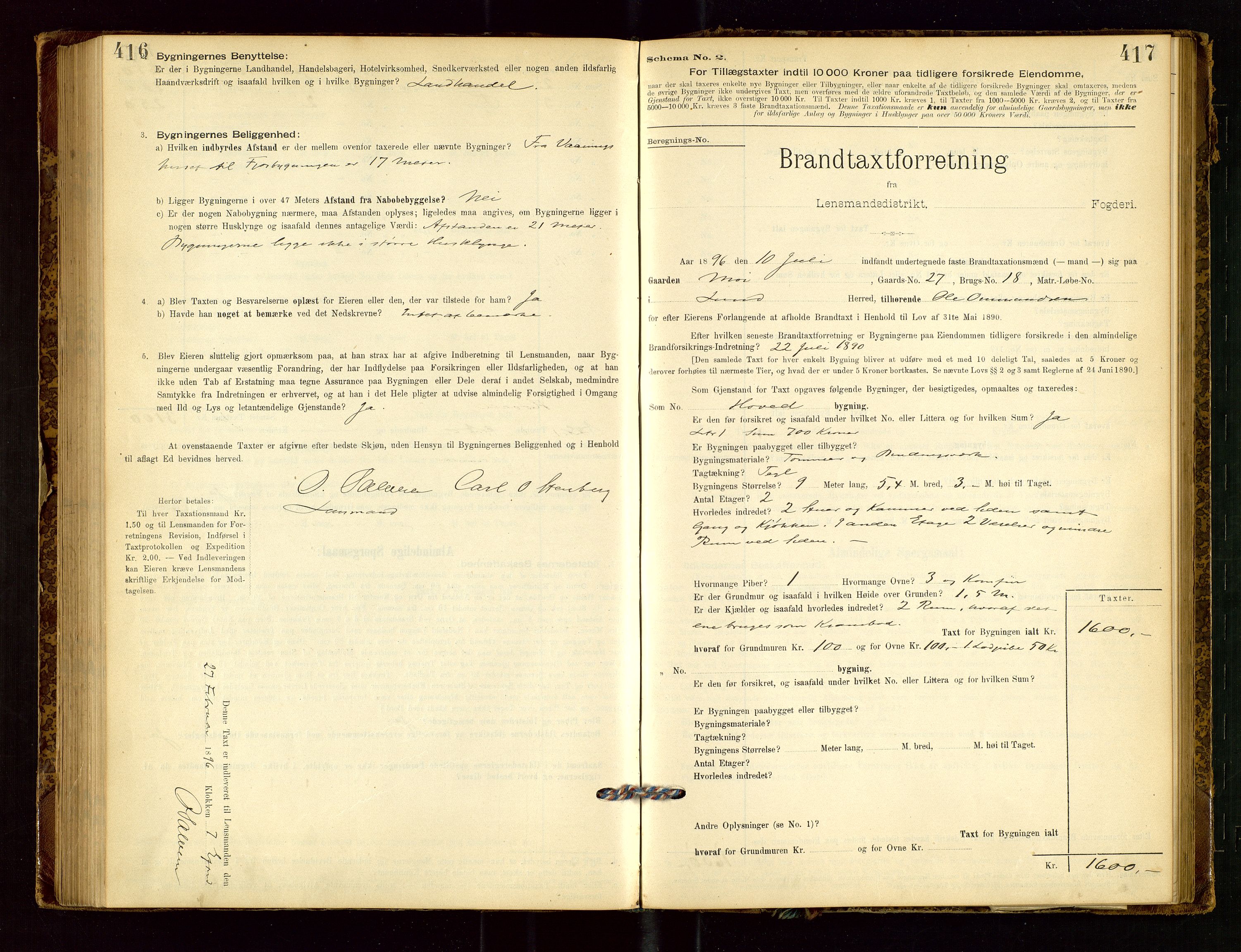 Lund lensmannskontor, SAST/A-100303/Gob/L0001: "Brandtakstprotokol", 1894-1907, p. 416-417