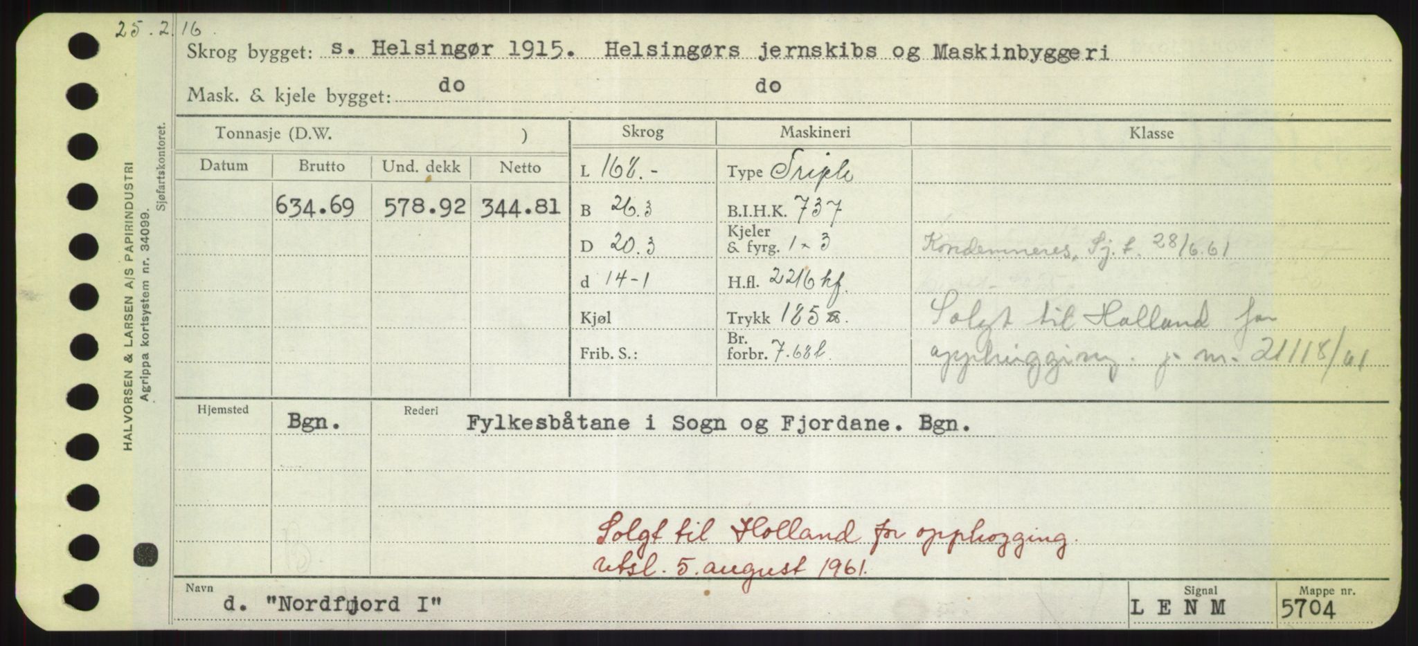 Sjøfartsdirektoratet med forløpere, Skipsmålingen, RA/S-1627/H/Hd/L0026: Fartøy, N-Norhol, p. 455