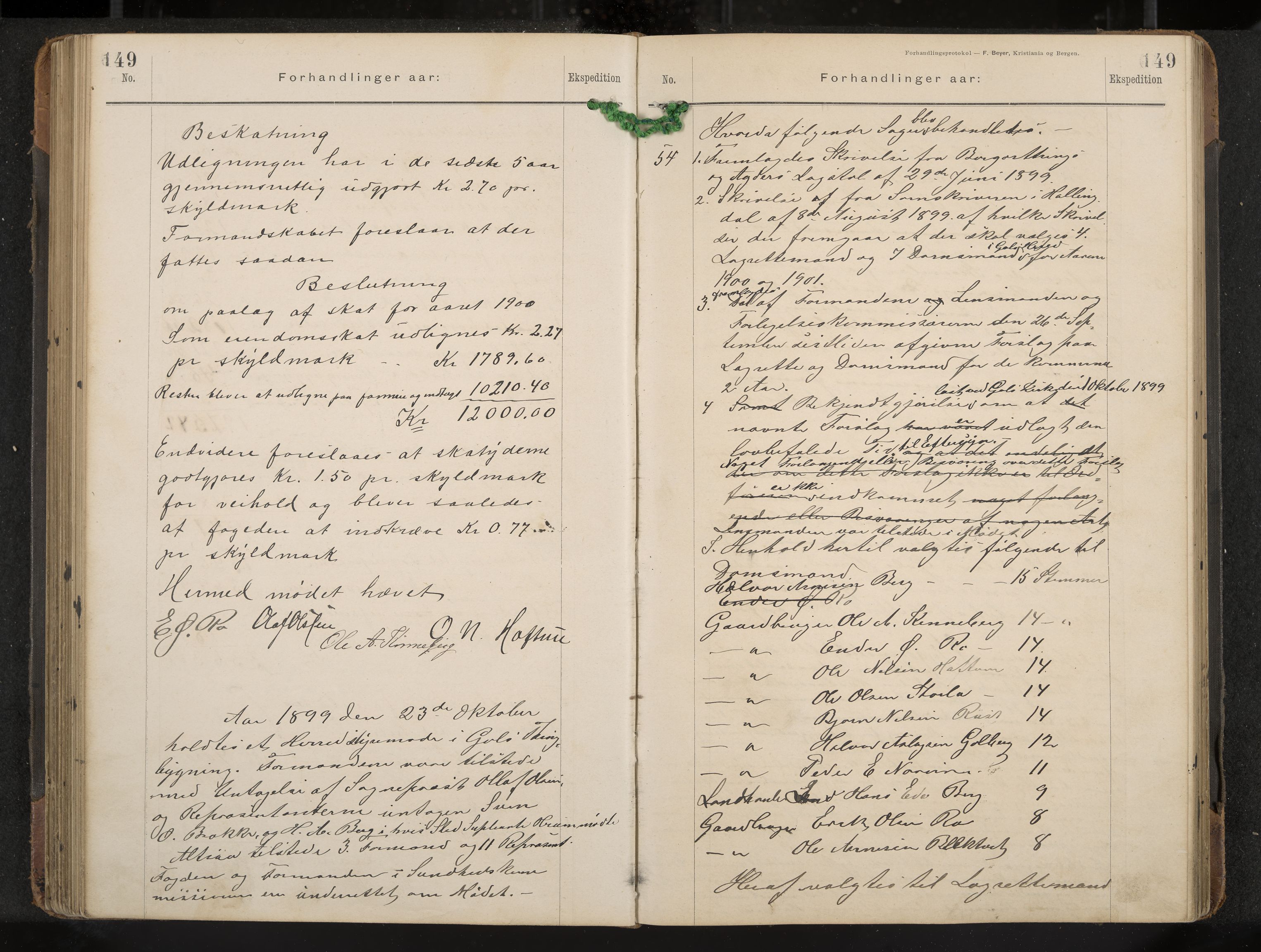 Gol formannskap og sentraladministrasjon, IKAK/0617021-1/A/Aa/L0003: Møtebok, 1892-1905, p. 149