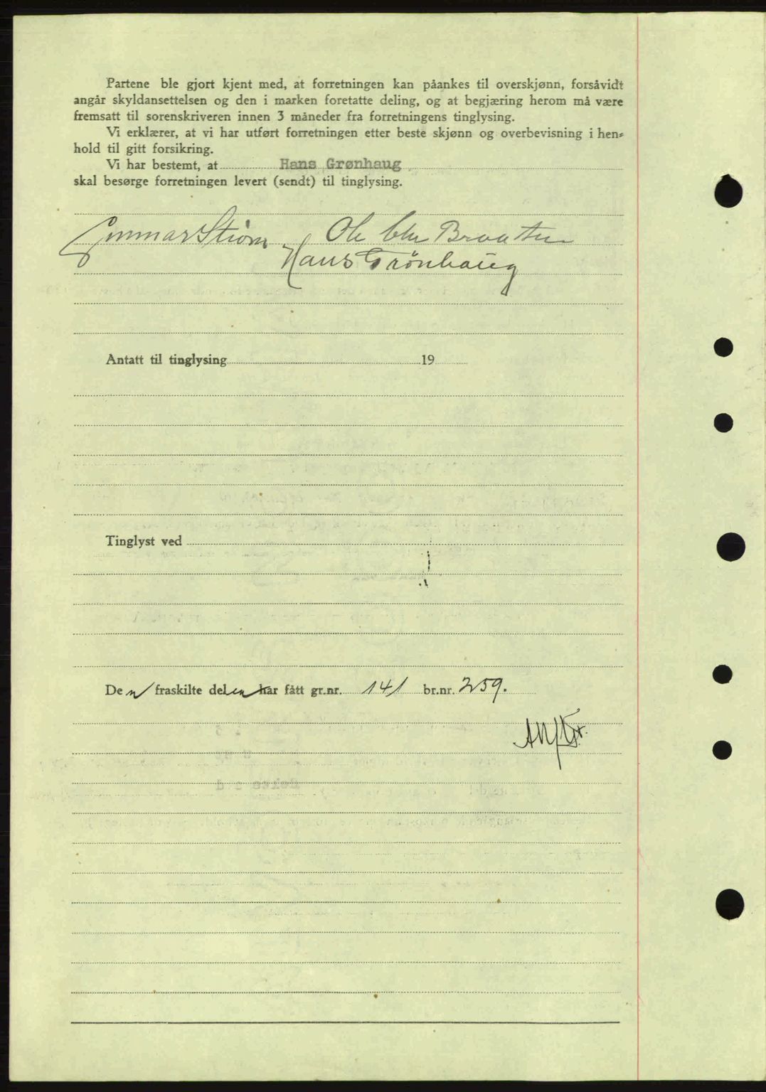 Idd og Marker sorenskriveri, AV/SAO-A-10283/G/Gb/Gbb/L0007: Mortgage book no. A7, 1944-1945, Diary no: : 1032/1944