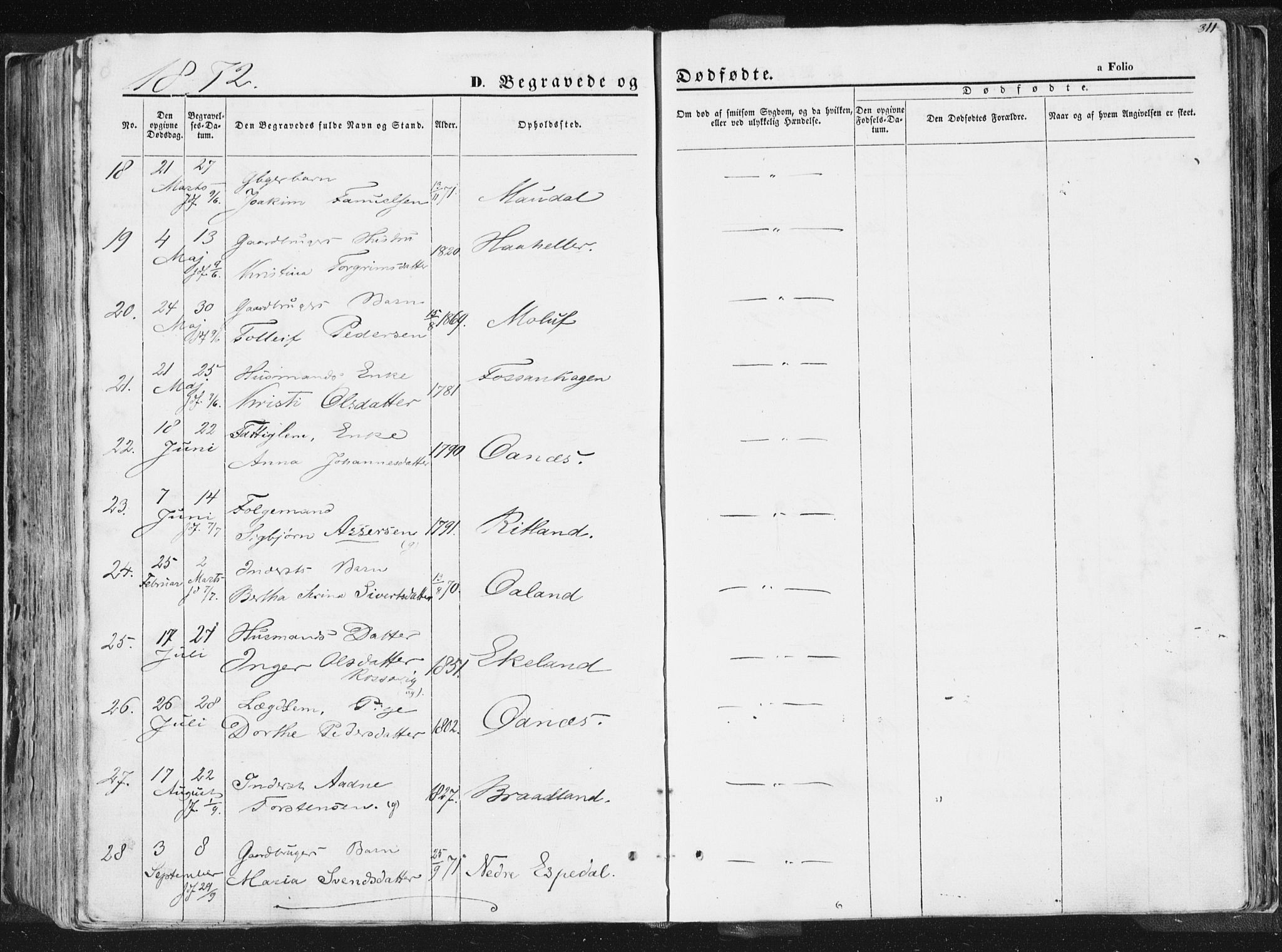 Høgsfjord sokneprestkontor, AV/SAST-A-101624/H/Ha/Haa/L0001: Parish register (official) no. A 1, 1854-1875, p. 311