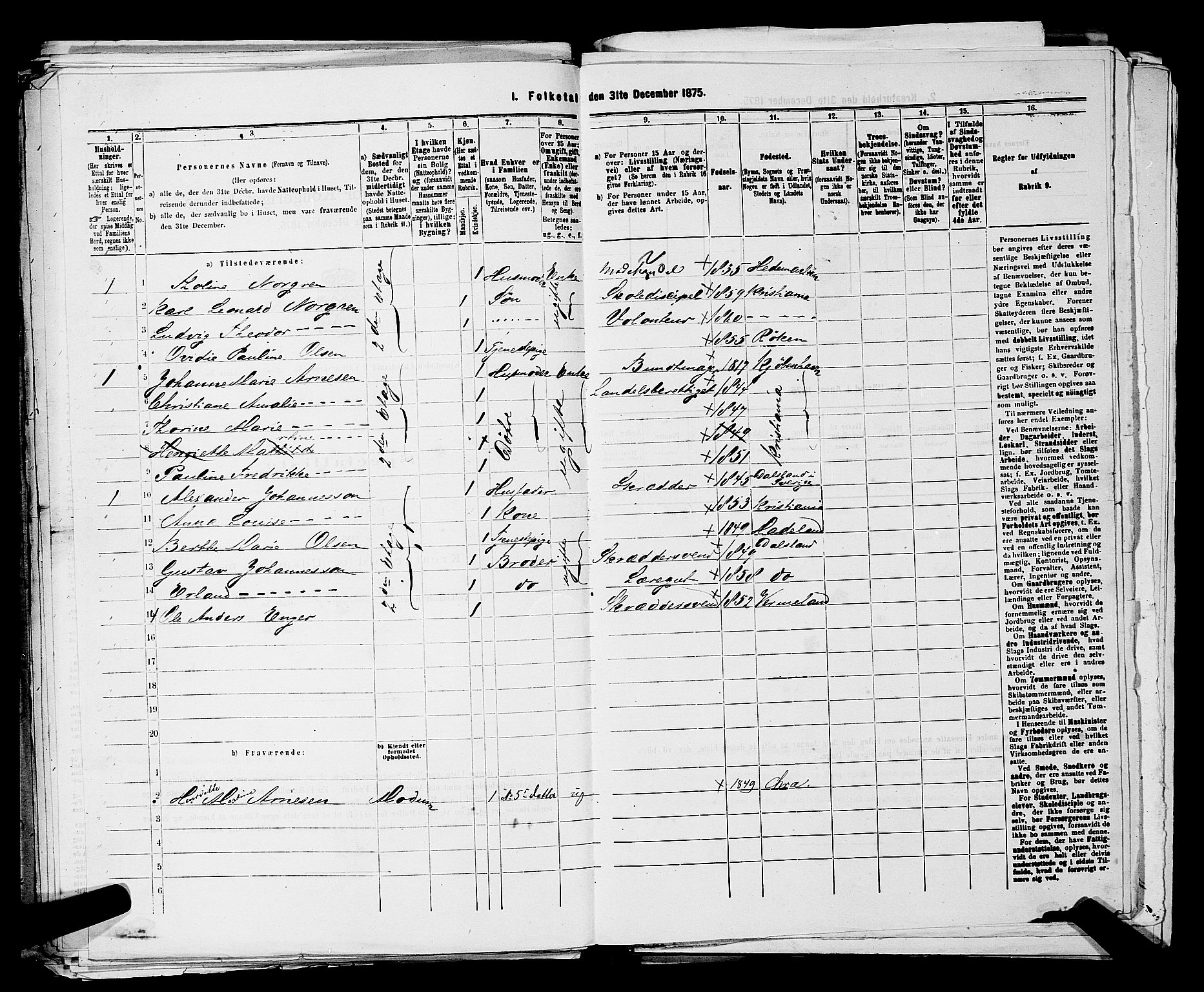 RA, 1875 census for 0301 Kristiania, 1875, p. 340