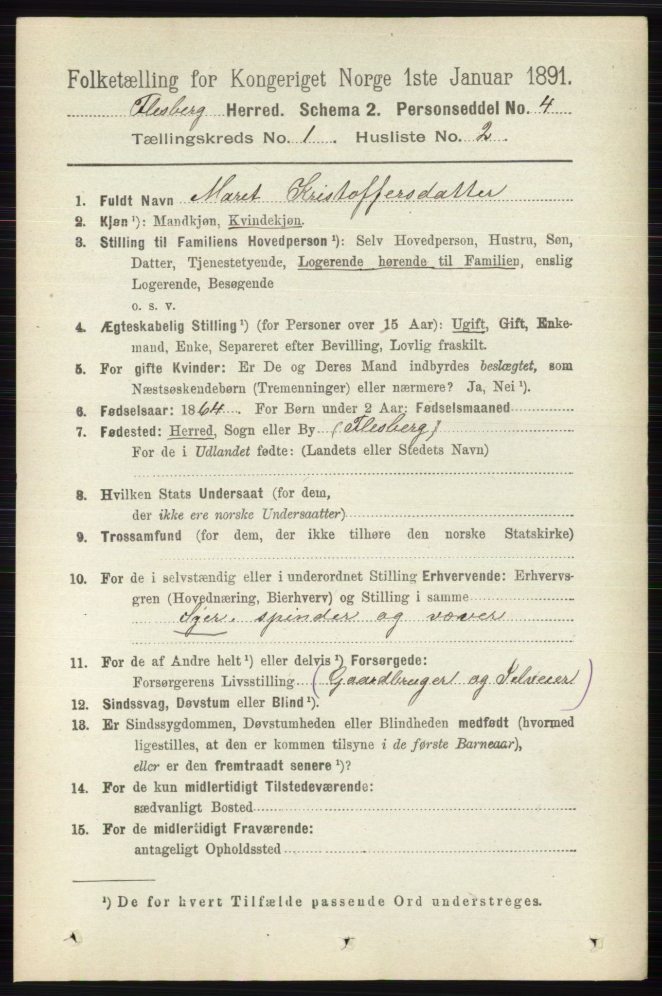 RA, 1891 census for 0631 Flesberg, 1891, p. 82