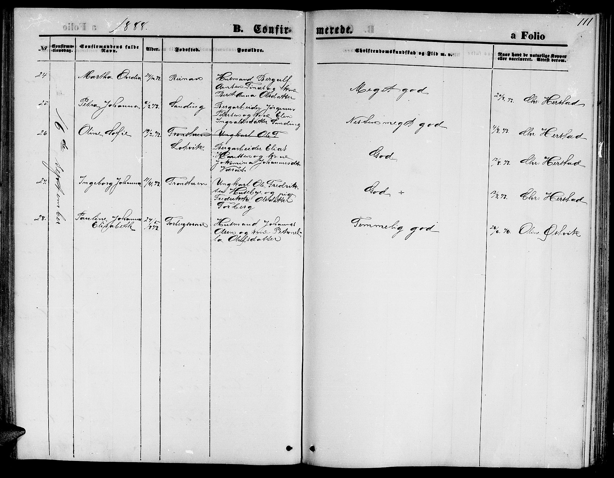 Ministerialprotokoller, klokkerbøker og fødselsregistre - Nord-Trøndelag, SAT/A-1458/722/L0225: Parish register (copy) no. 722C01, 1871-1888, p. 112