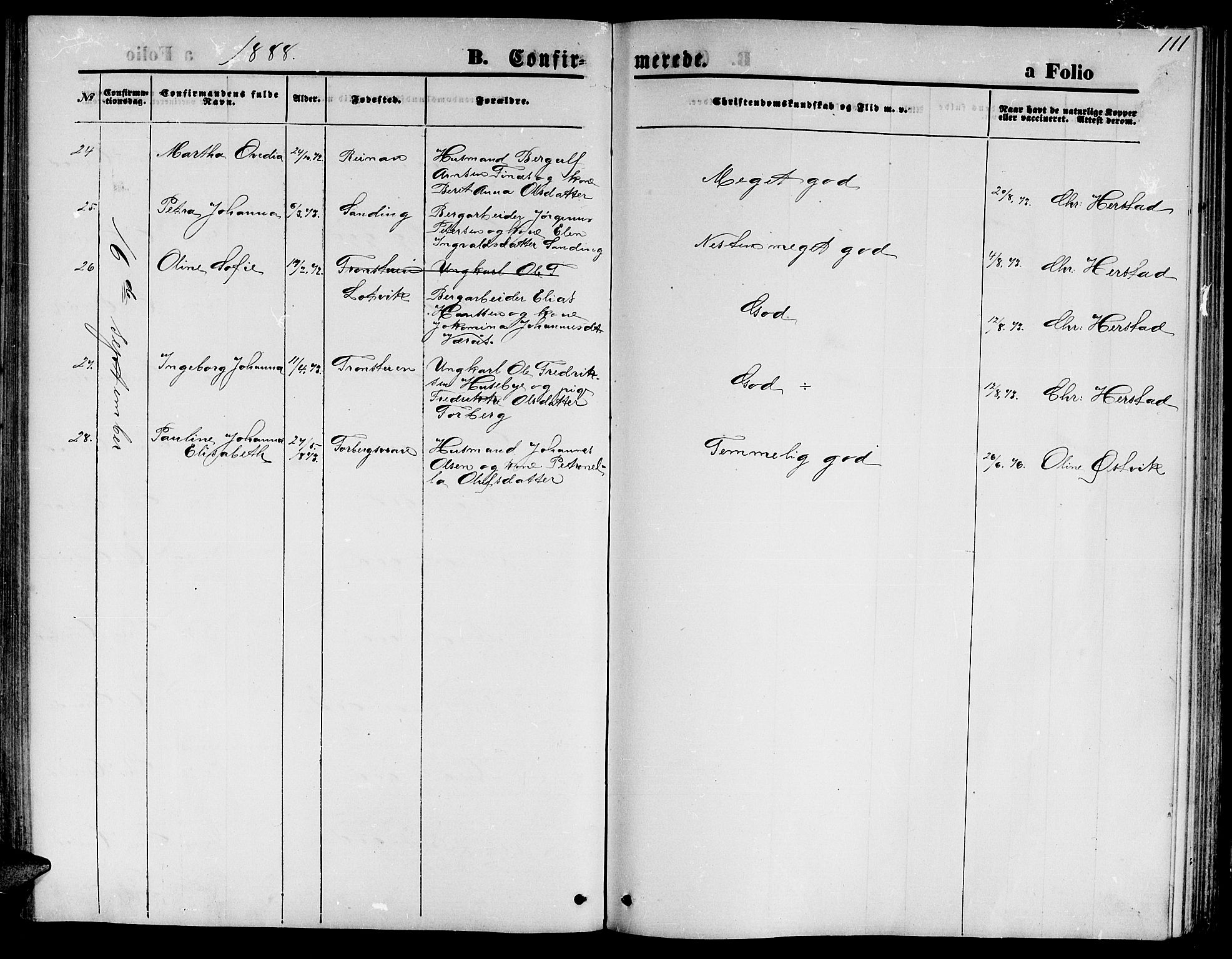 Ministerialprotokoller, klokkerbøker og fødselsregistre - Nord-Trøndelag, AV/SAT-A-1458/722/L0225: Parish register (copy) no. 722C01, 1871-1888, p. 112