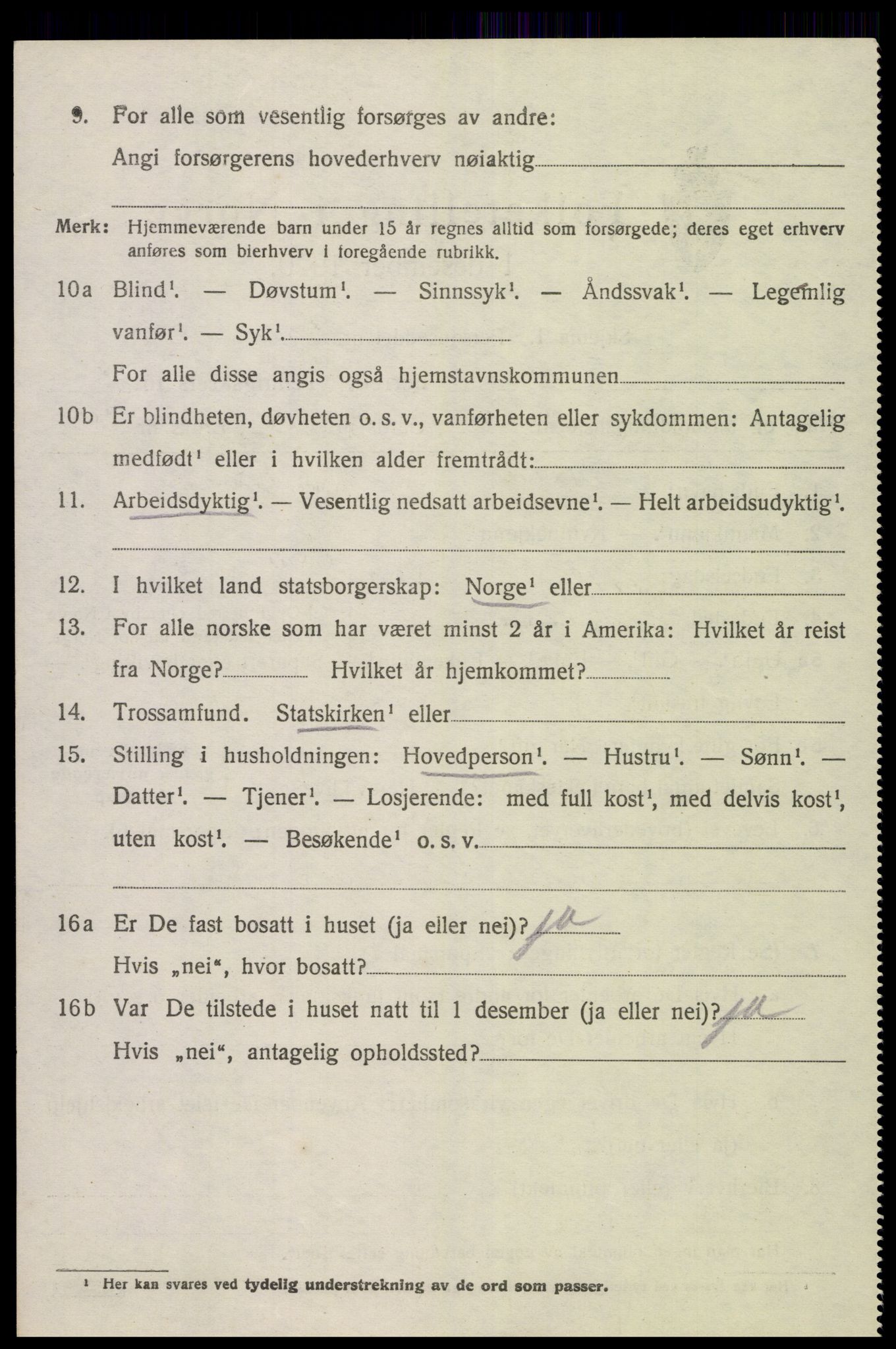 SAK, 1920 census for Fjære, 1920, p. 10038