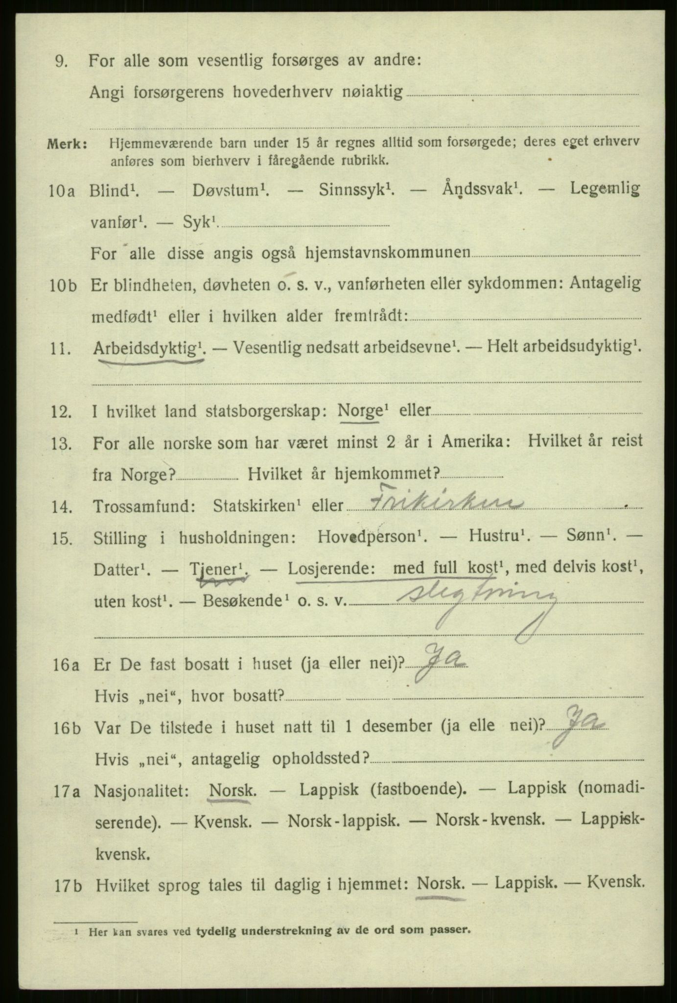 SATØ, 1920 census for Harstad, 1920, p. 3265