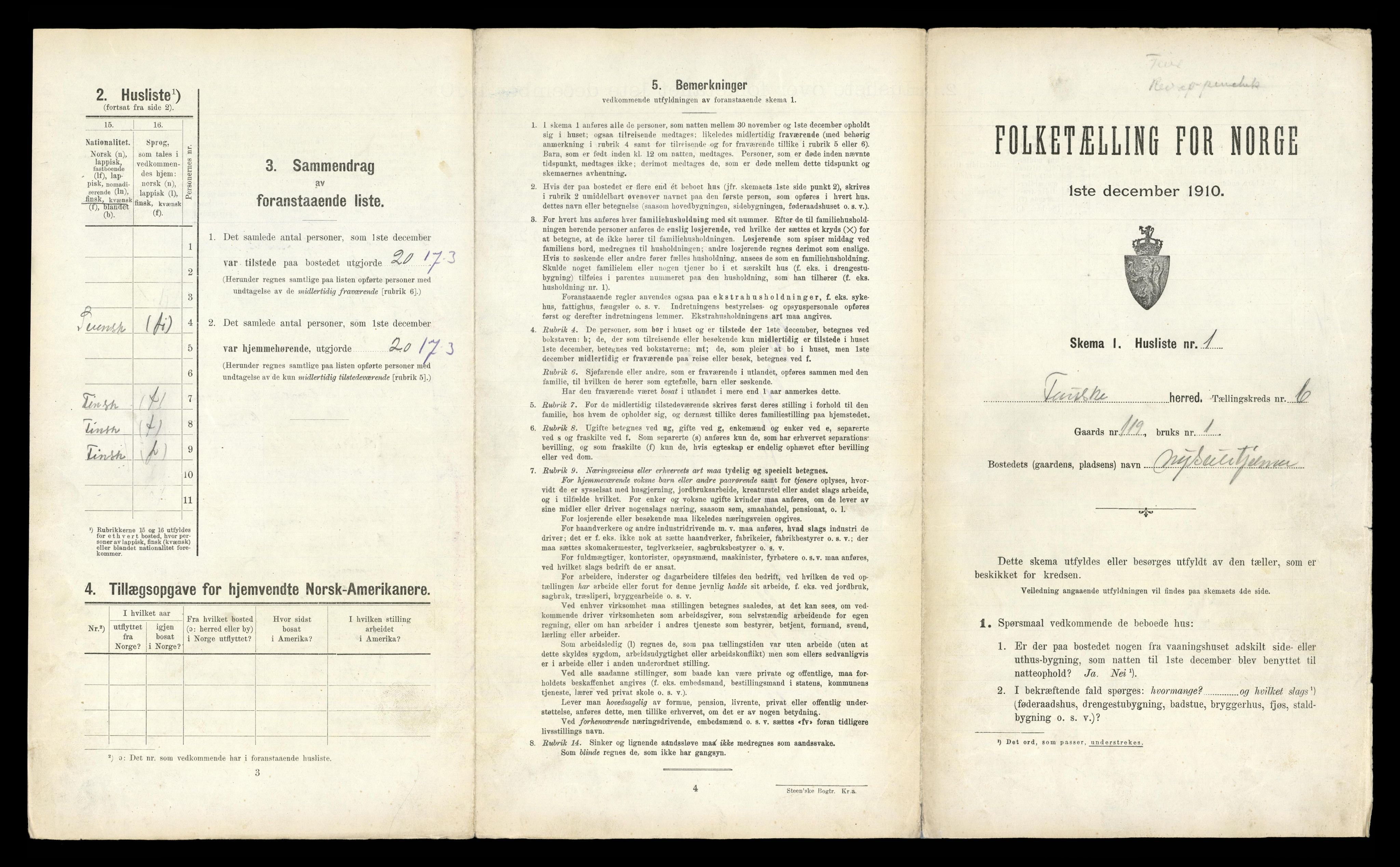 RA, 1910 census for Fauske, 1910, p. 318