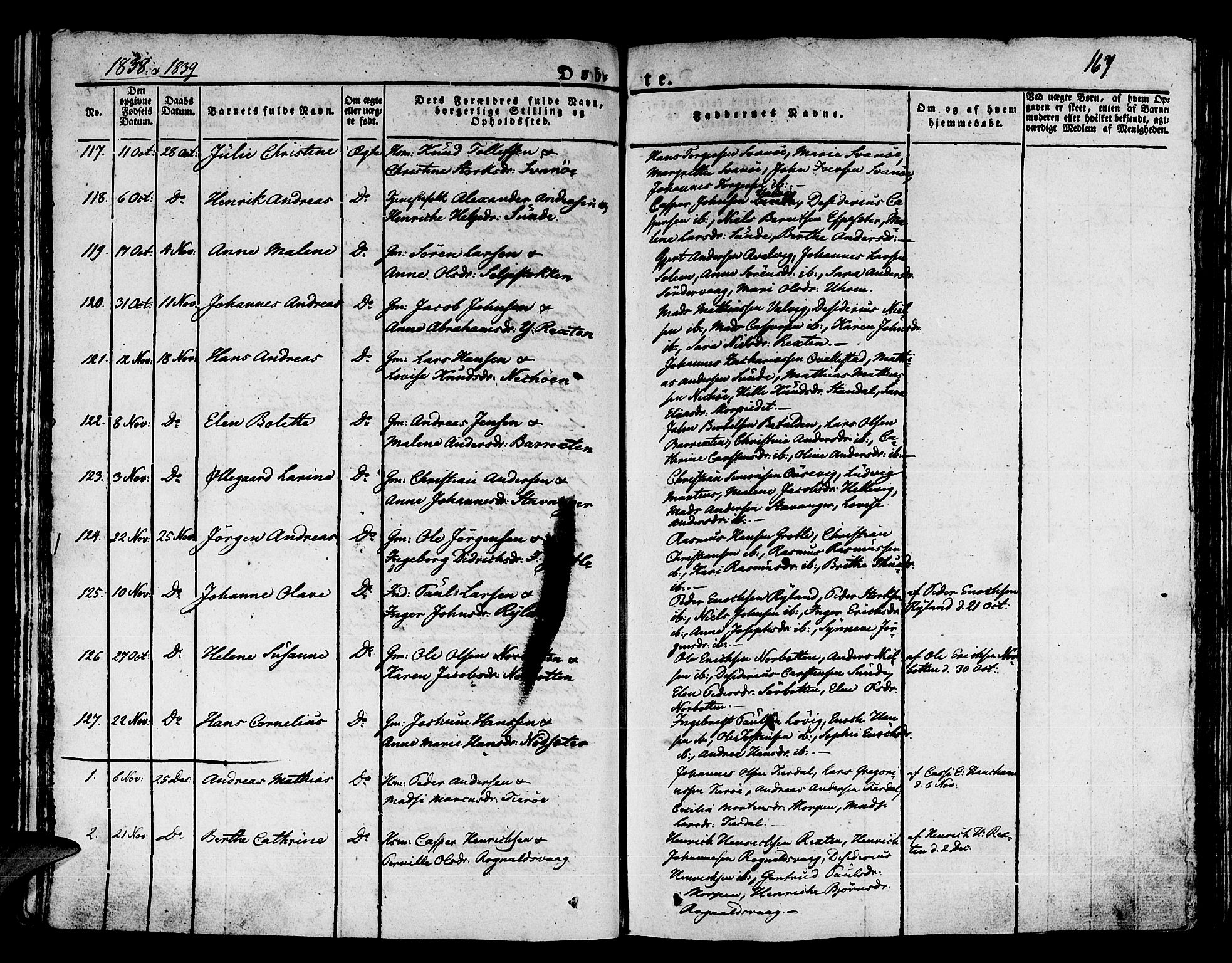 Kinn sokneprestembete, SAB/A-80801/H/Haa/Haaa/L0004/0001: Parish register (official) no. A 4I, 1822-1840, p. 167